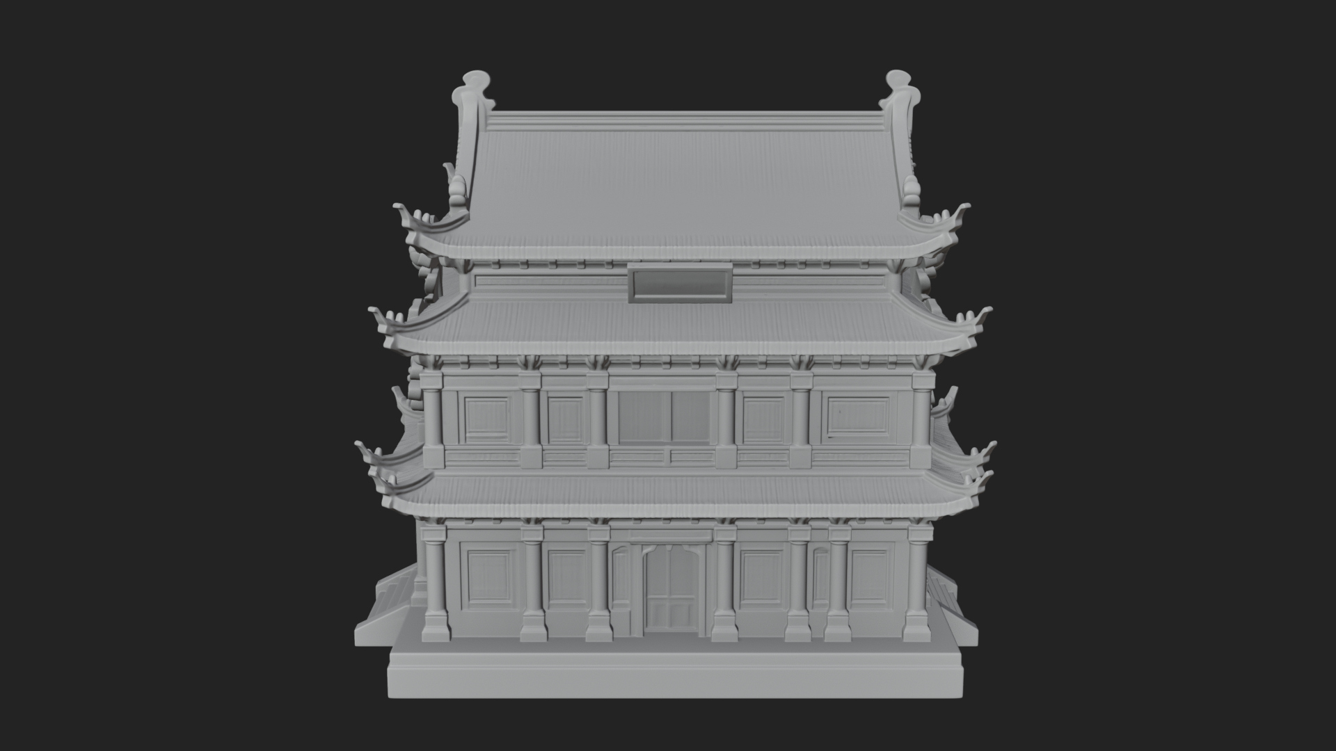 Blossom Carved Manor House Design 3 3D Print Model 3D Model