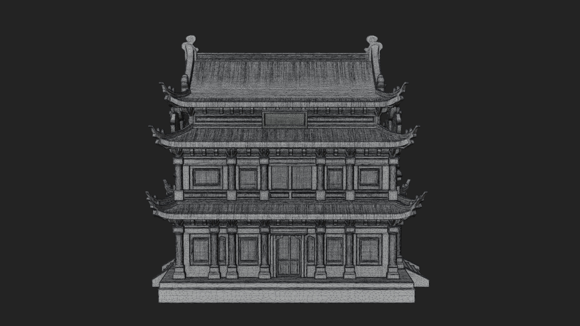 Blossom Carved Manor House Design 3 3D Print Model 3D Model