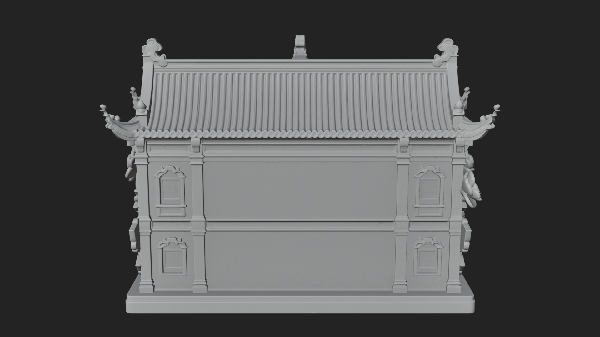 Blossom Carved Manor House Design 4 3D Print Model 3D Model