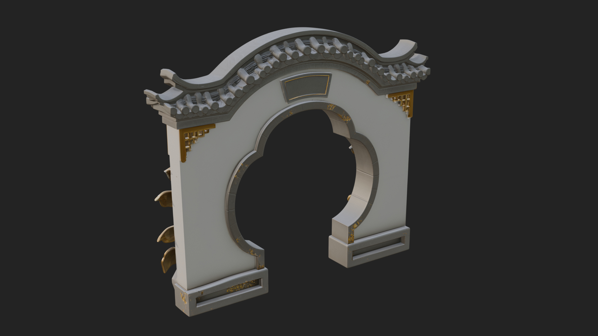 Blossom Carved Stone Arch Design 3 3D Print Model 3D Model
