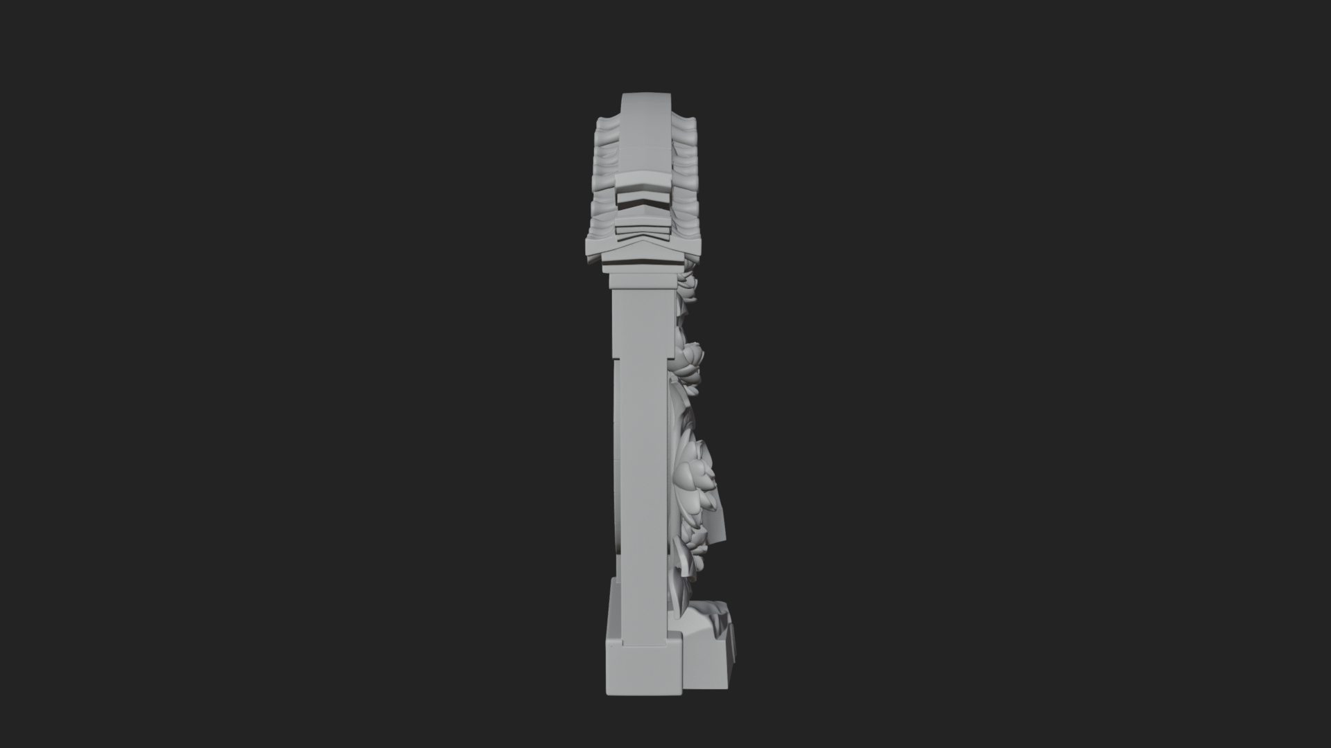 Blossom Carved Stone Arch Design 3 3D Print Model 3D Model