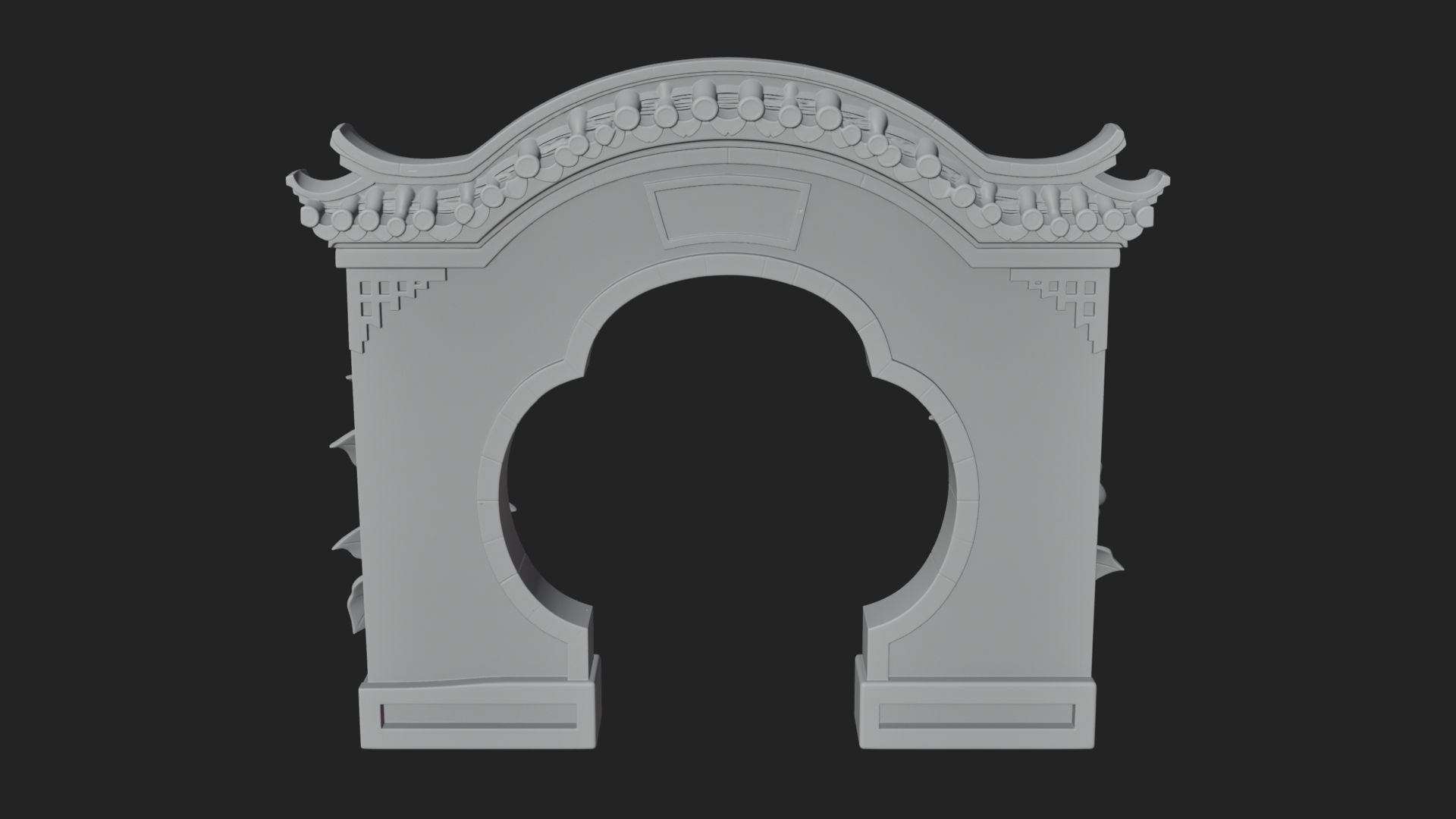 Blossom Carved Stone Arch Design 3 3D Print Model 3D Model