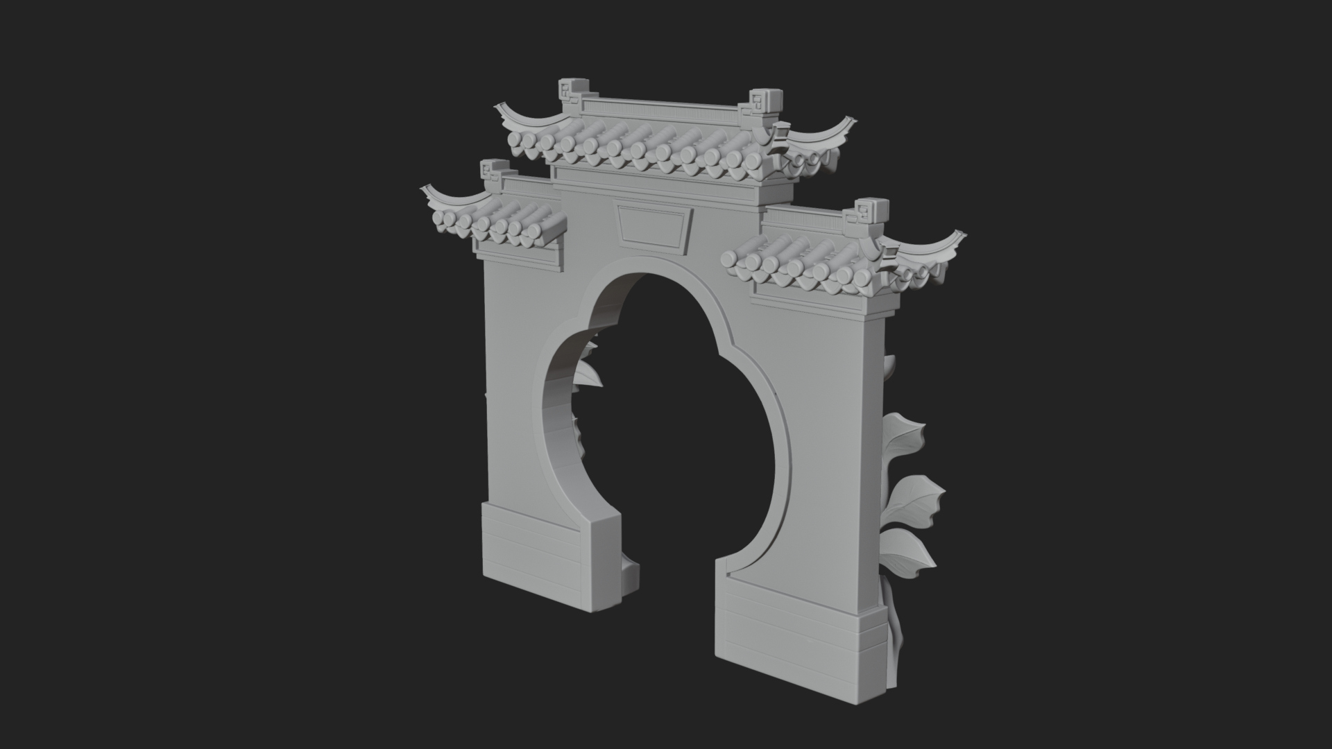 Blossom Carved Stone Arch Design 4 3D Print Model 3D Model