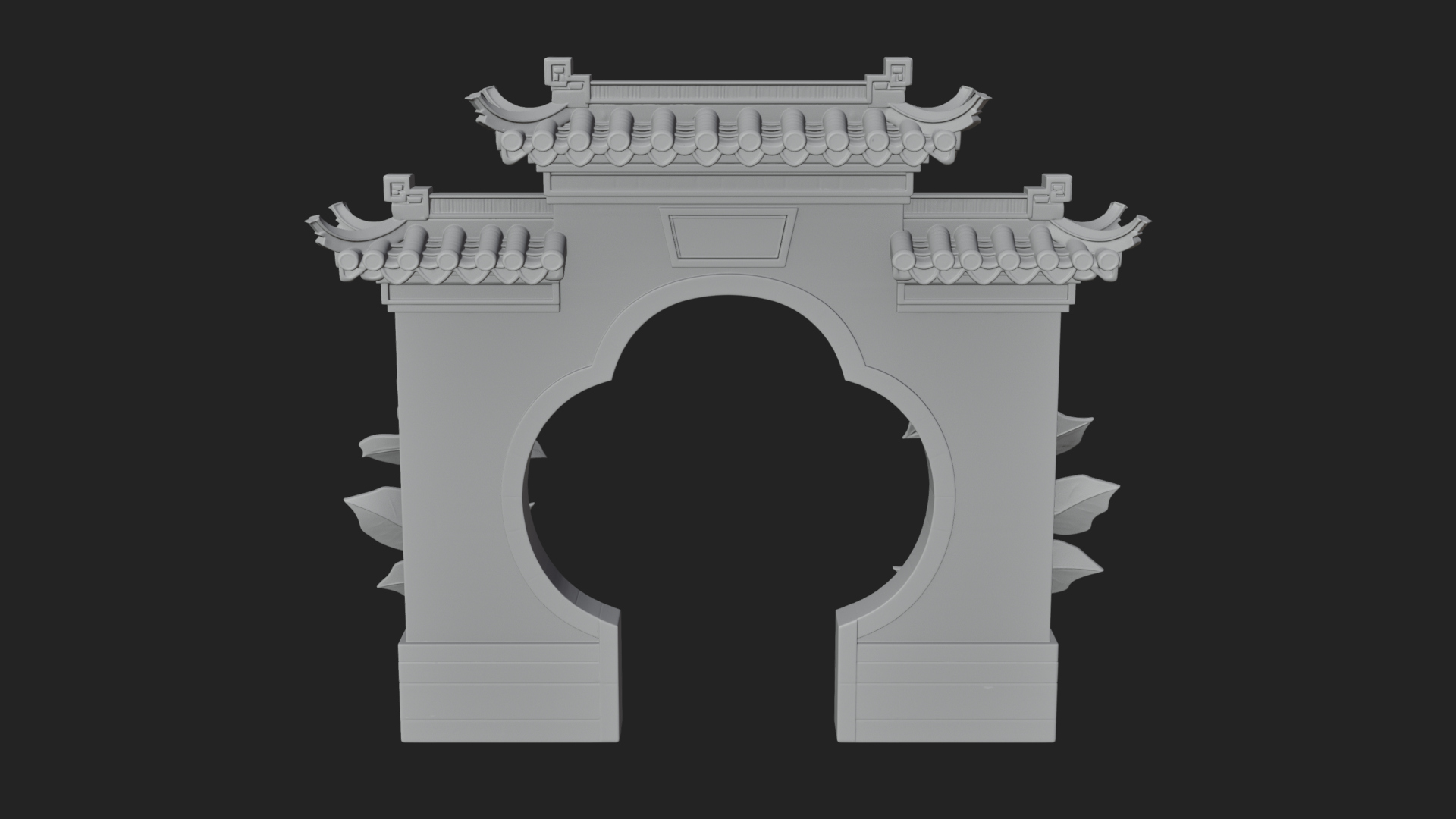 Blossom Carved Stone Arch Design 4 3D Print Model 3D Model