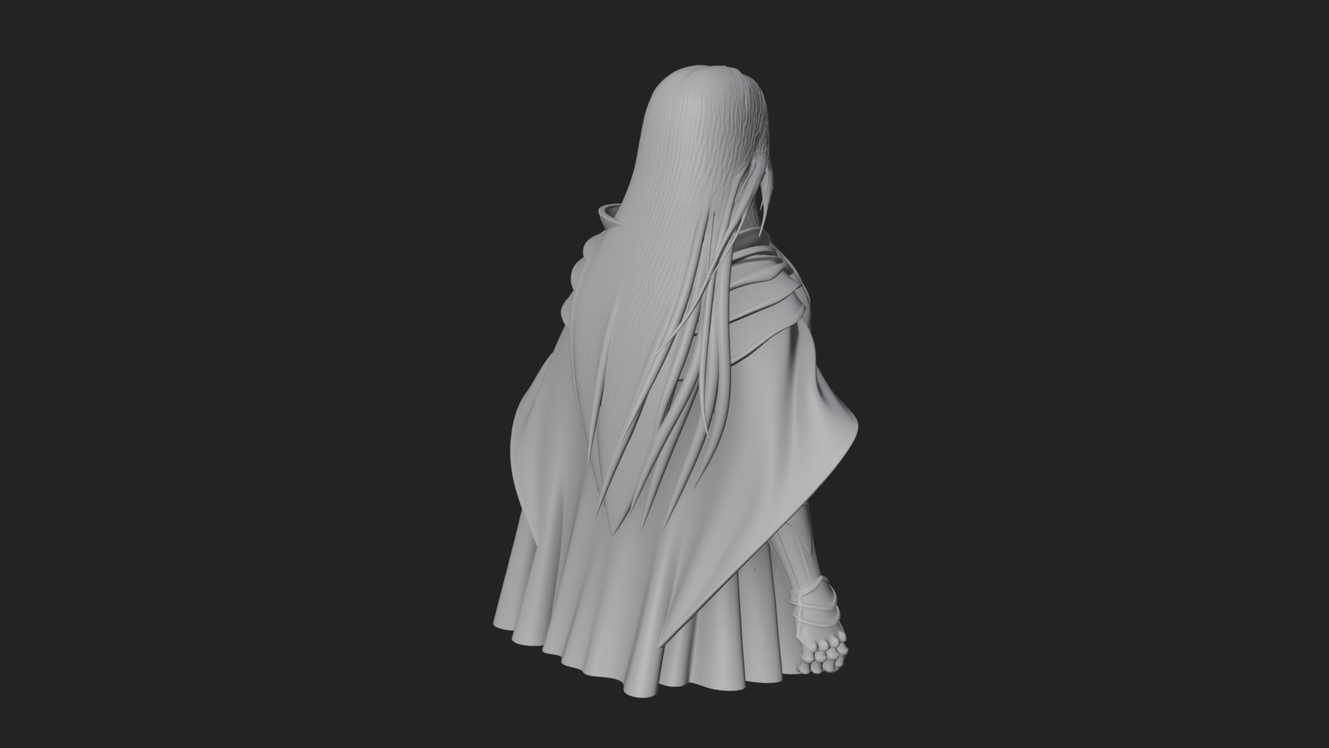 Blue Armor Lady Warrior Statue Design 1 3D Print Model 3D Model