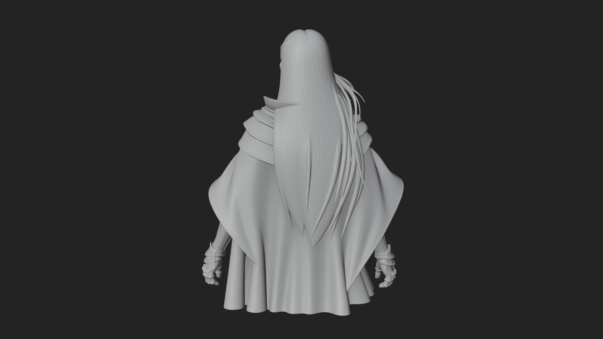 Blue Armor Lady Warrior Statue Design 1 3D Print Model 3D Model