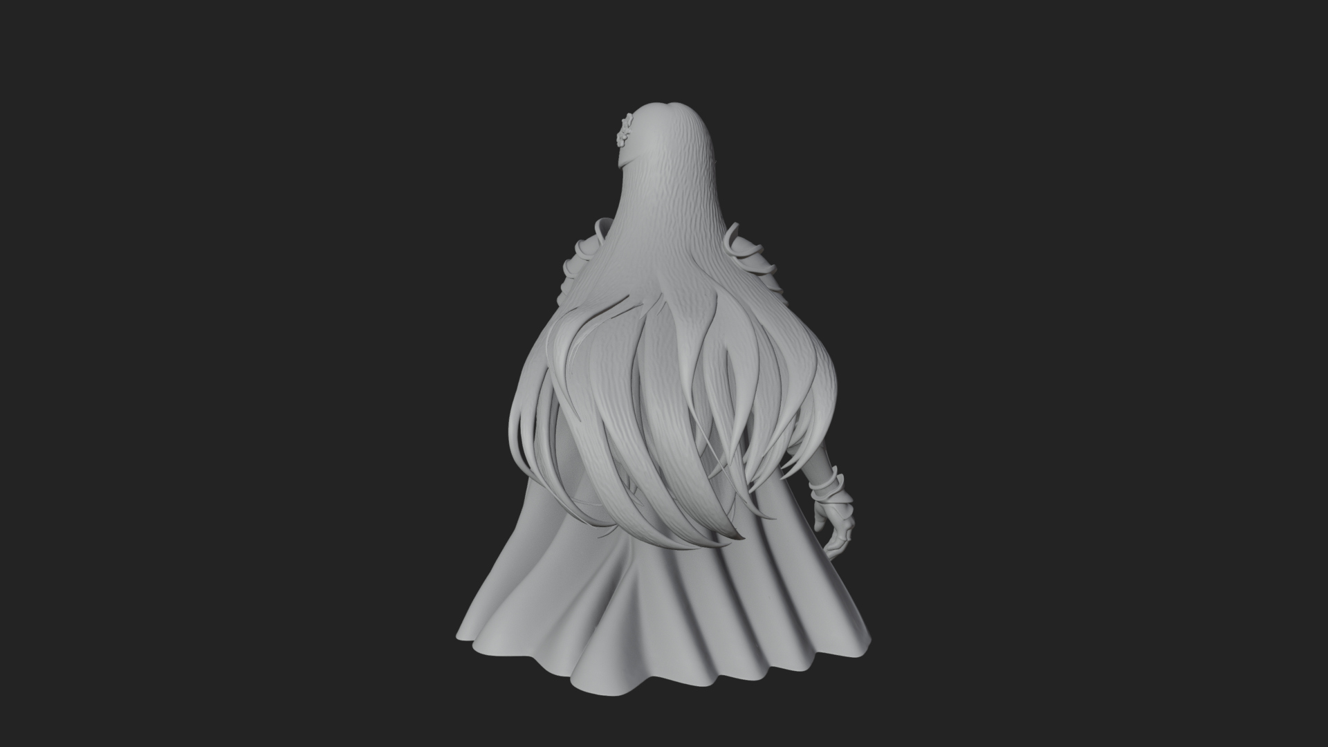 Blue Armor Lady Warrior Statue Design 2 3D Print Model 3D Model