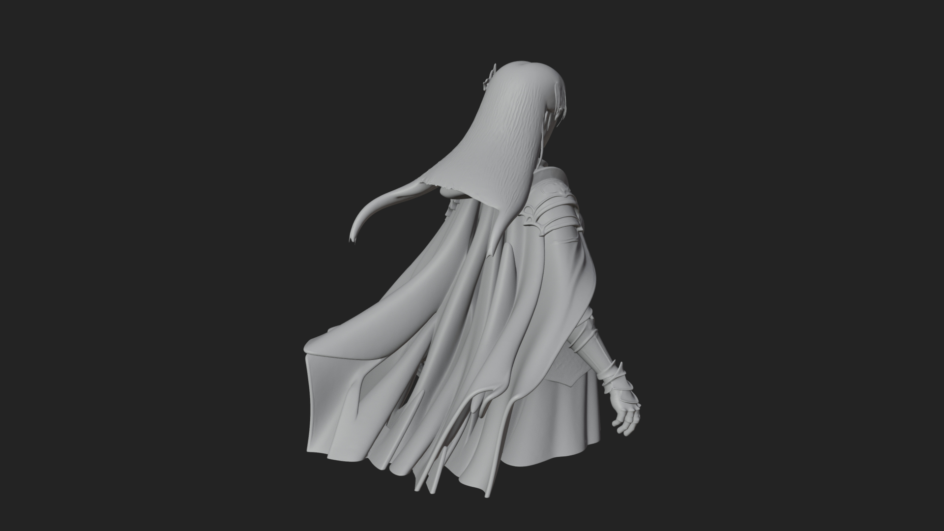 Blue Armor Lady Warrior Statue Design 4 3D Print Model 3D Model