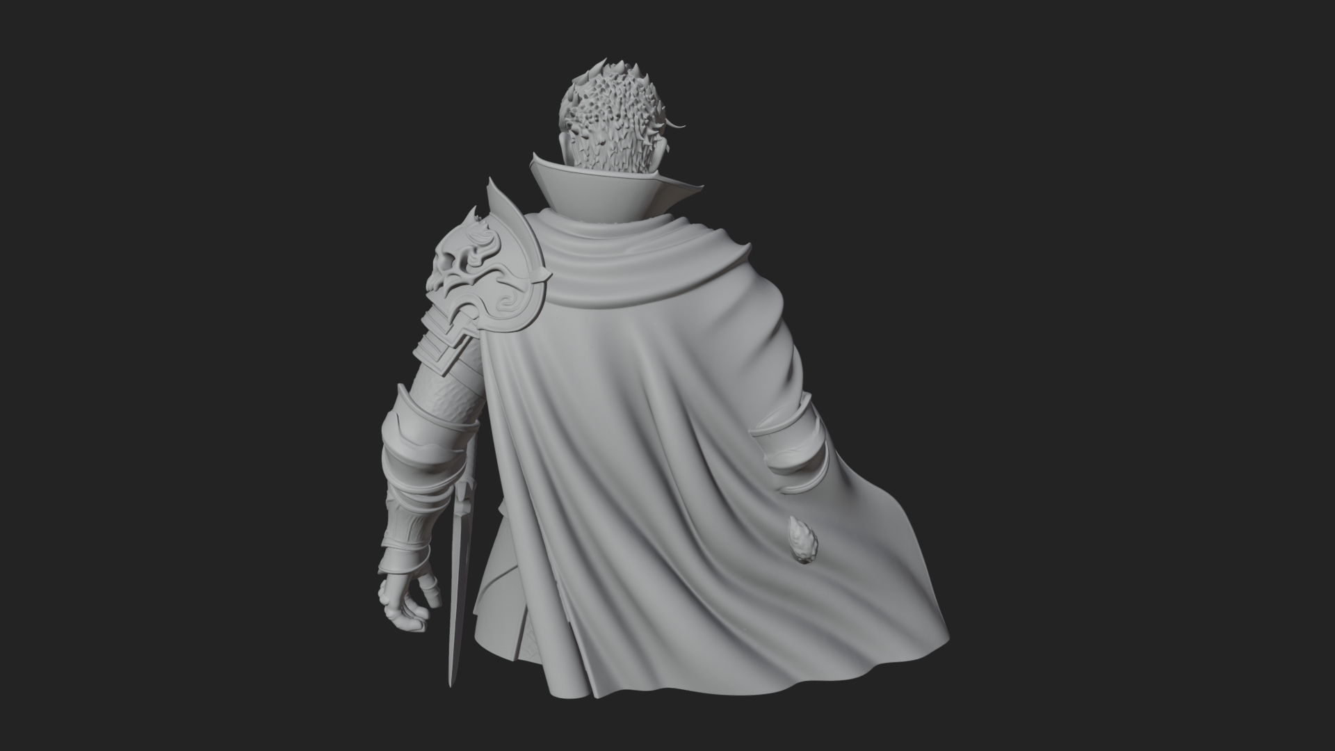 Blue Cape Knight Bust Design 1 3D Print Model 3D Model