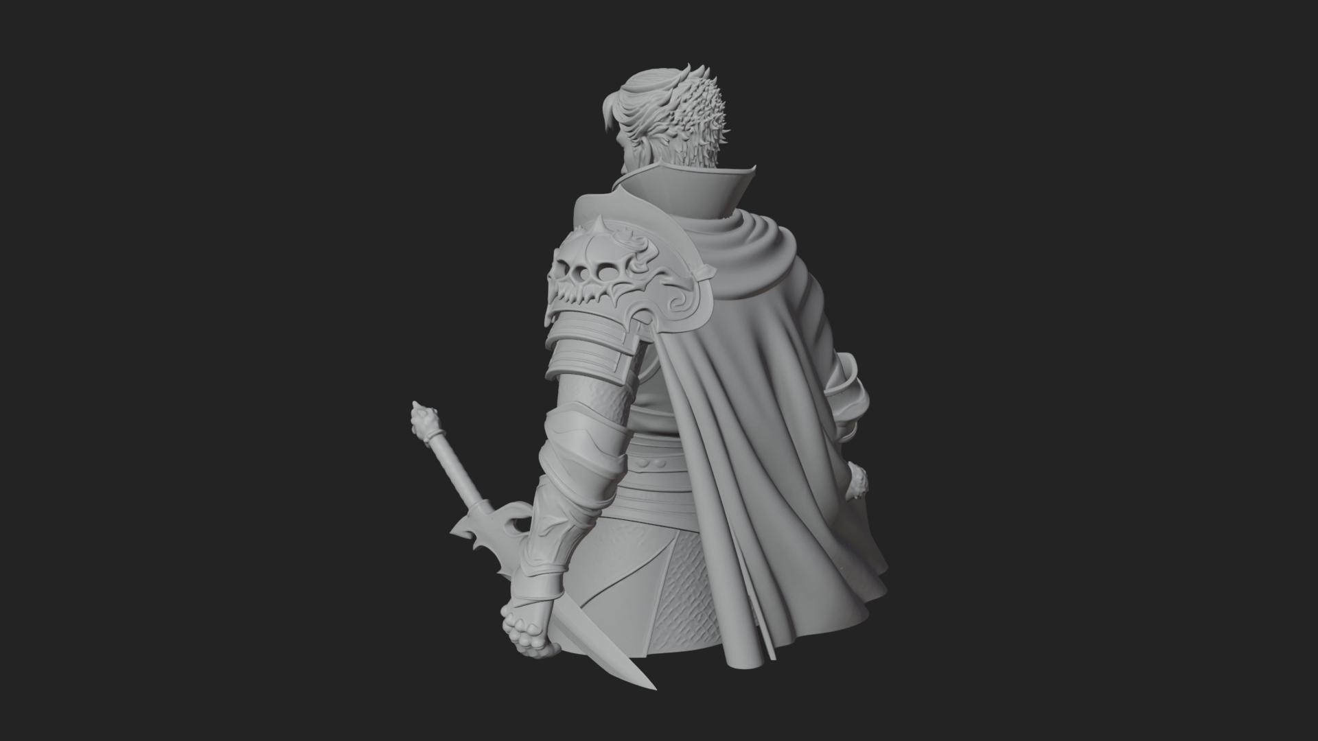 Blue Cape Knight Bust Design 1 3D Print Model 3D Model