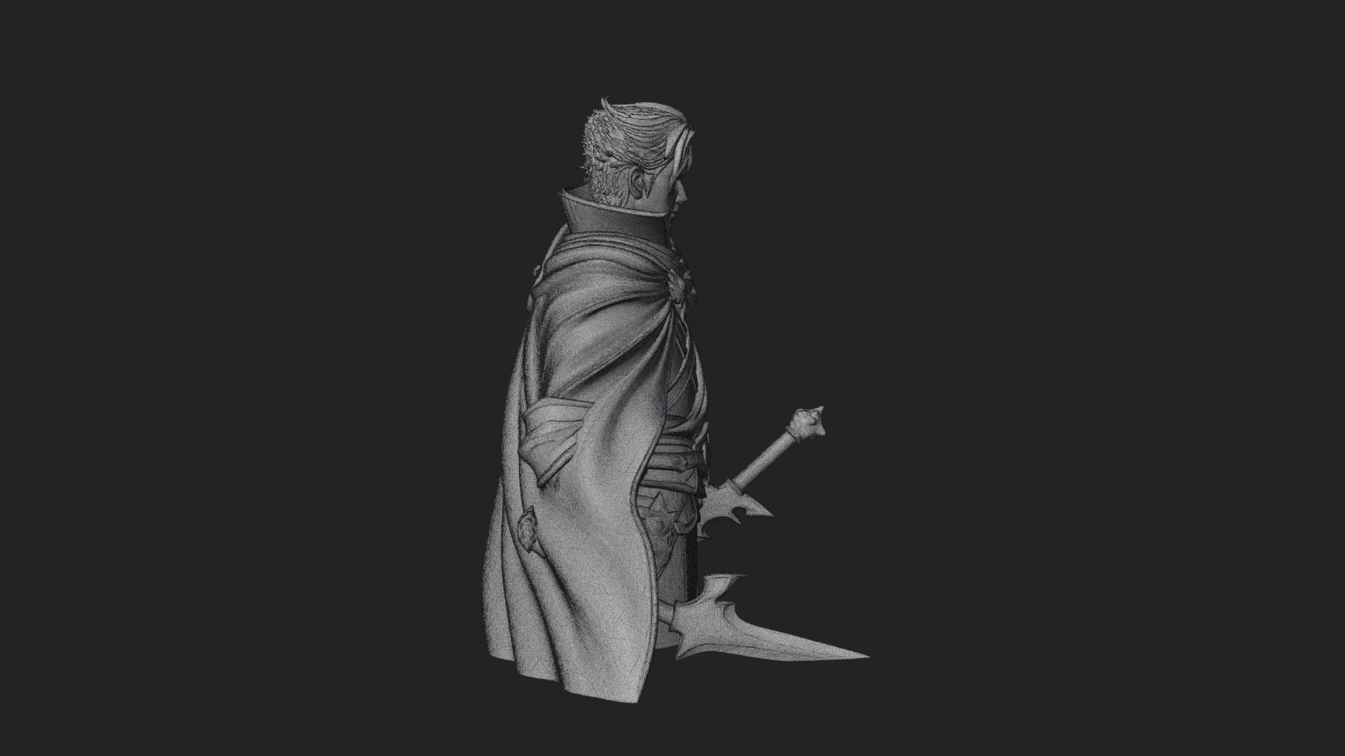 Blue Cape Knight Bust Design 1 3D Print Model 3D Model