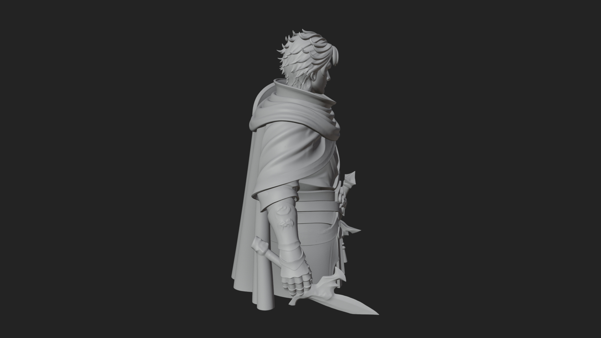 Blue Cape Knight Bust Design 2 3D Print Model 3D Model