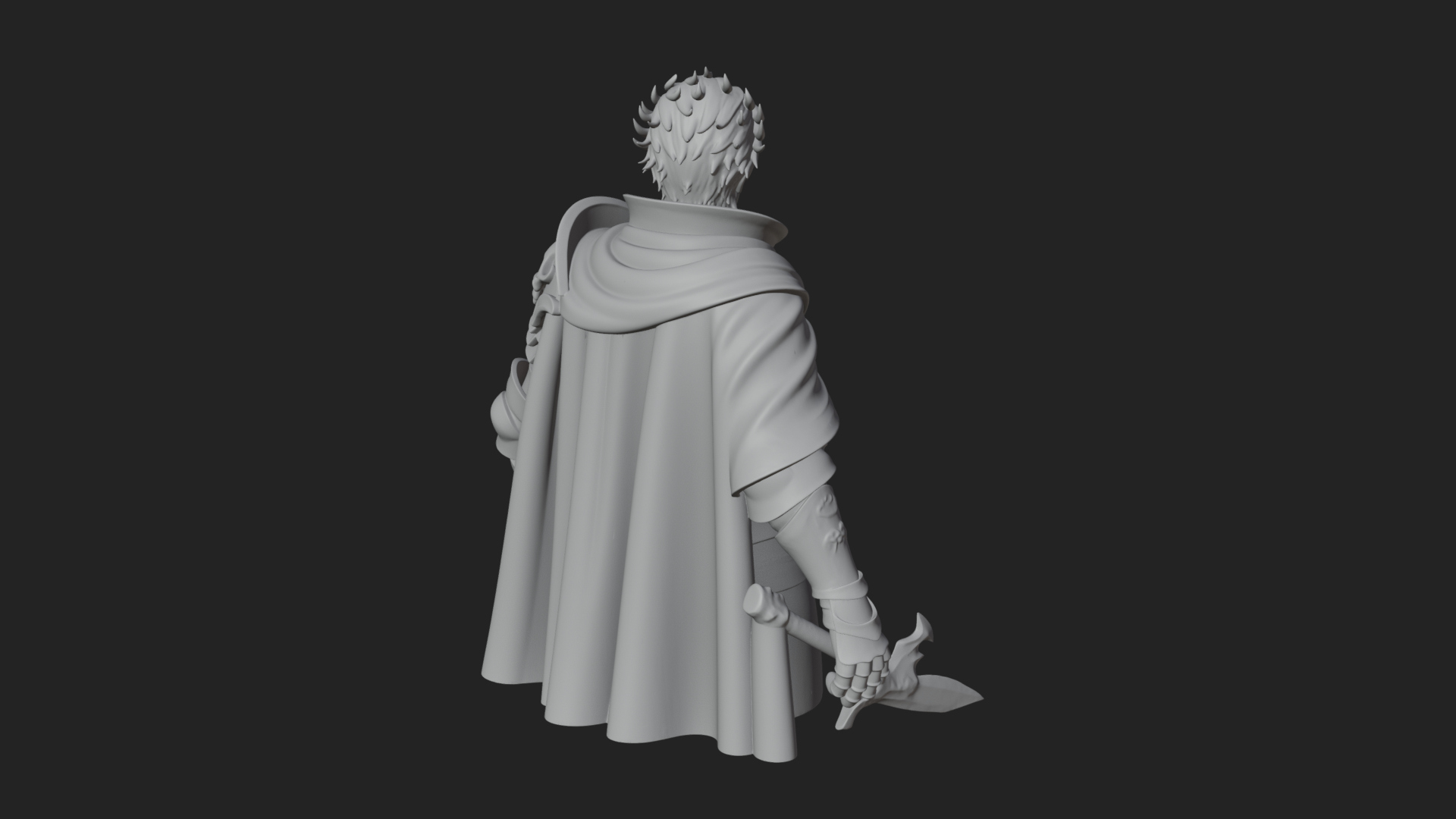 Blue Cape Knight Bust Design 2 3D Print Model 3D Model
