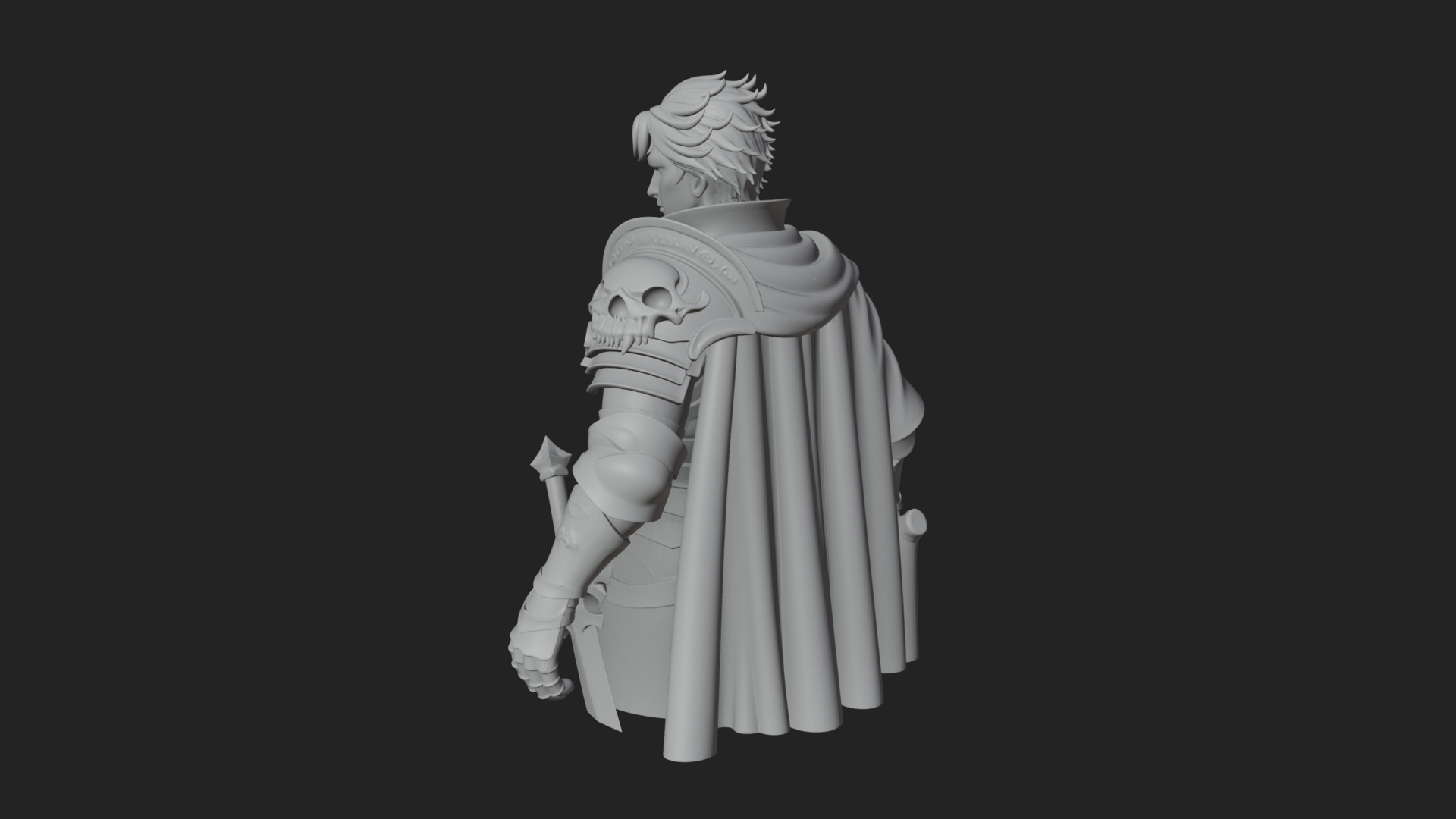 Blue Cape Knight Bust Design 2 3D Print Model 3D Model