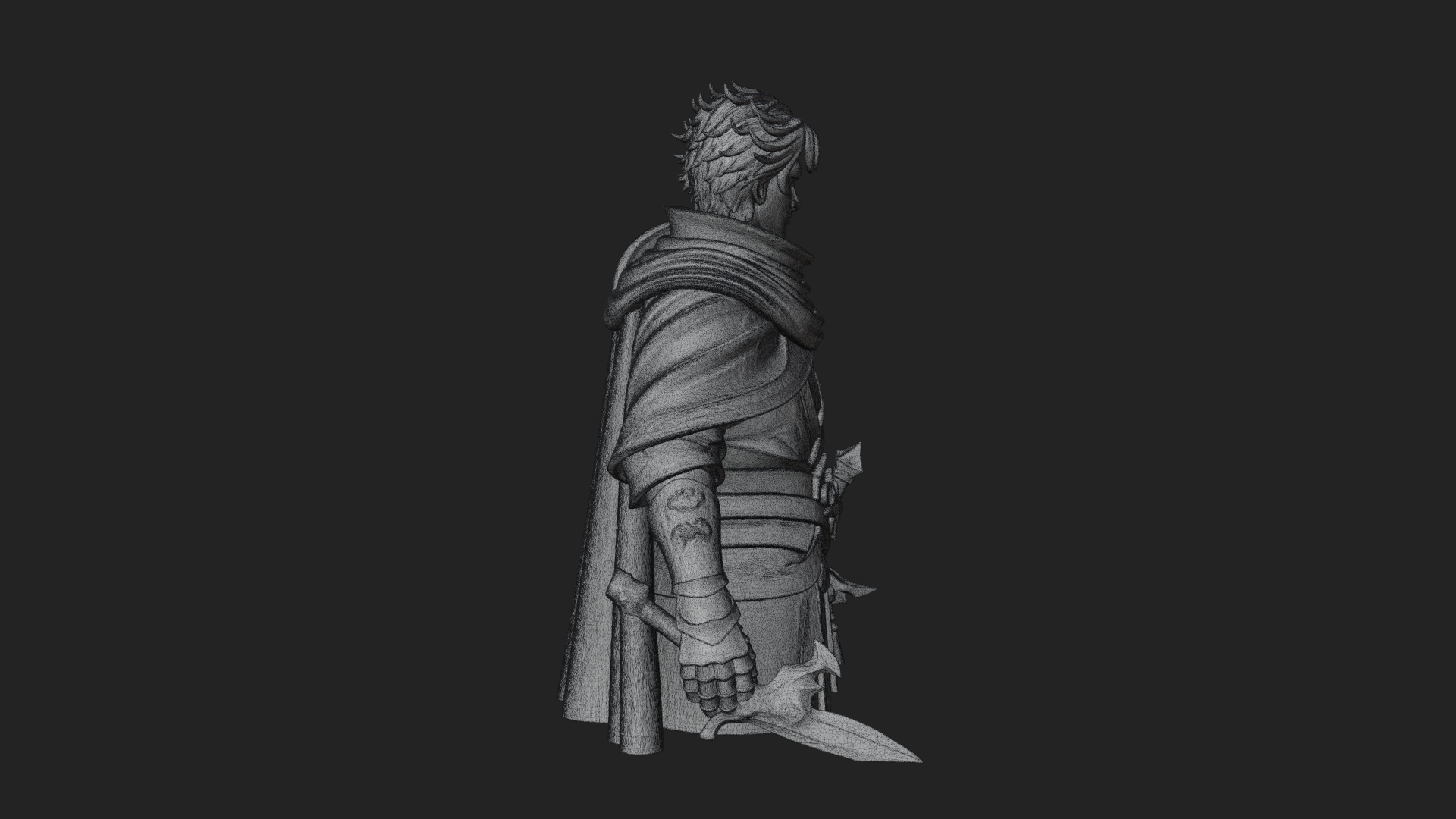 Blue Cape Knight Bust Design 2 3D Print Model 3D Model