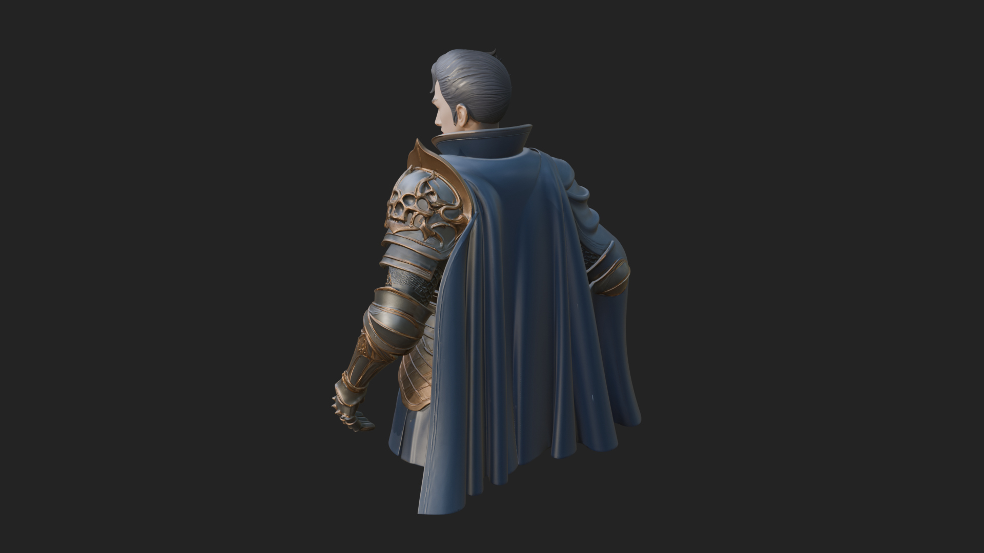 Blue Cape Knight Bust Design 3 3D Print Model 3D Model