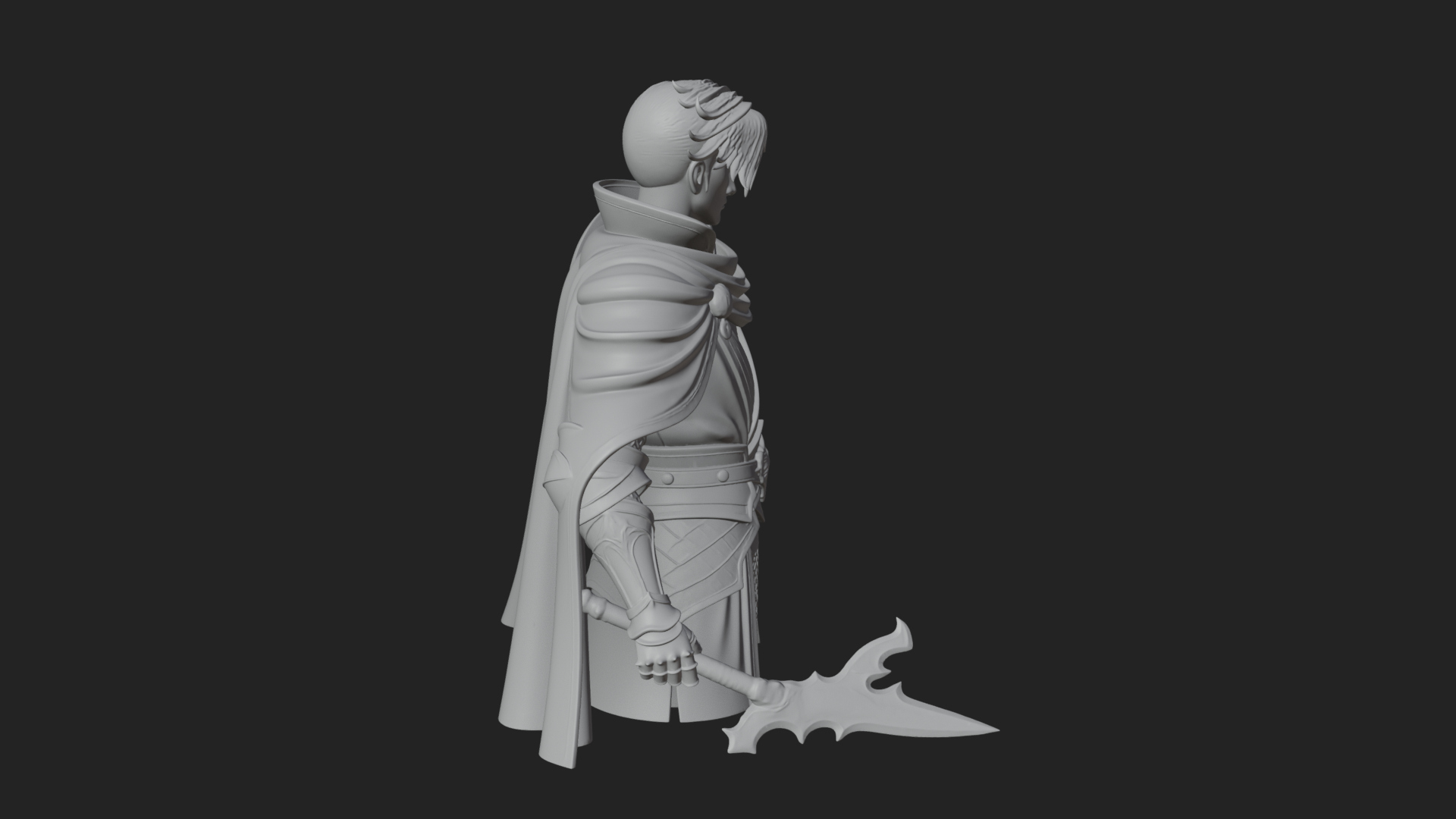 Blue Cape Knight Bust Design 3 3D Print Model 3D Model
