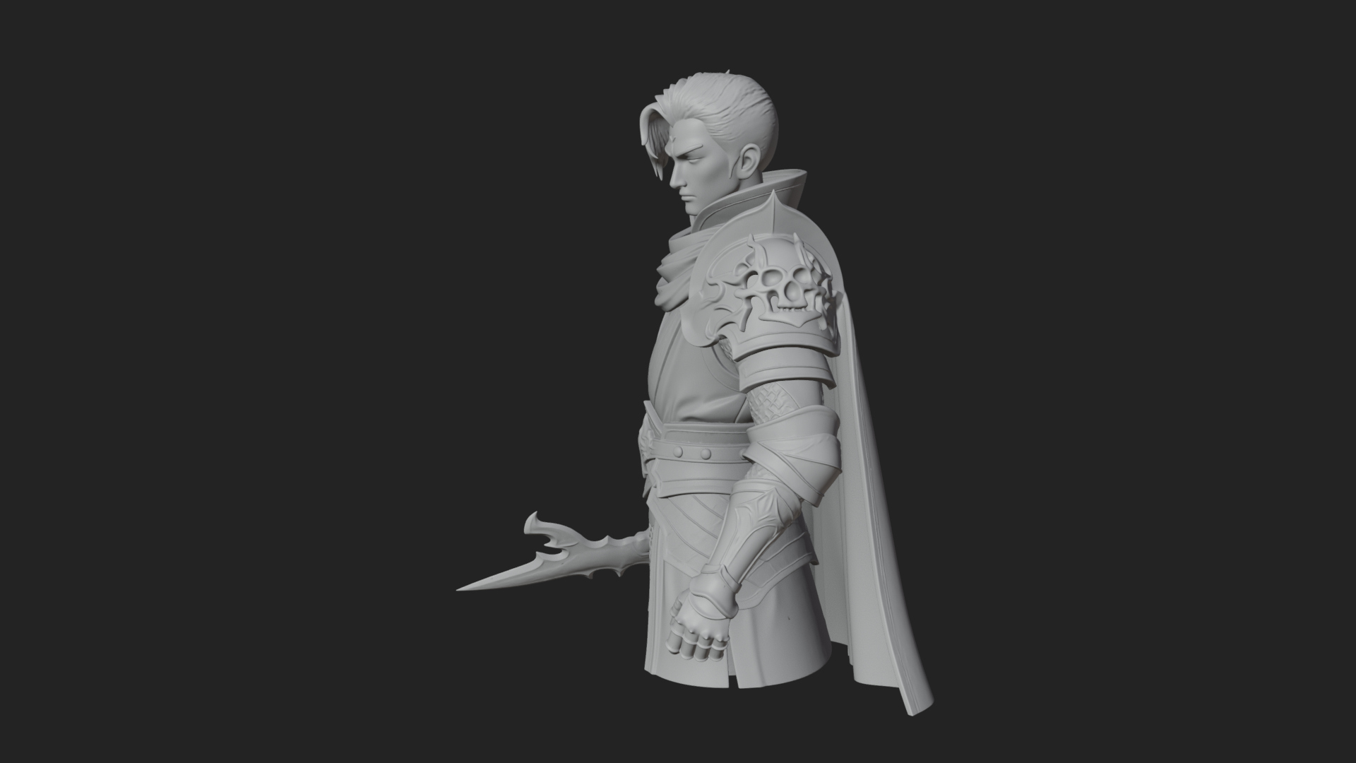 Blue Cape Knight Bust Design 3 3D Print Model 3D Model