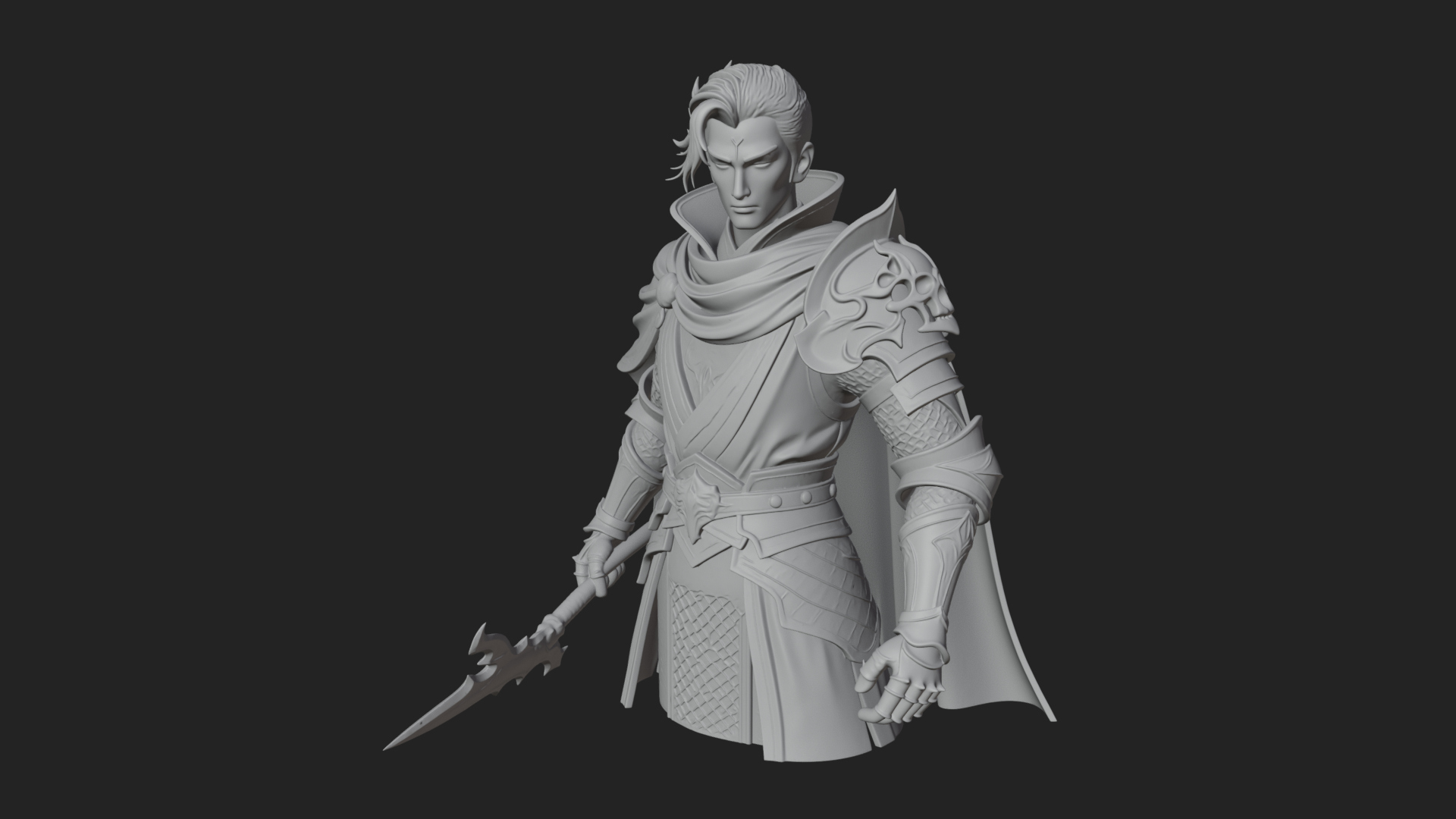 Blue Cape Knight Bust Design 3 3D Print Model 3D Model