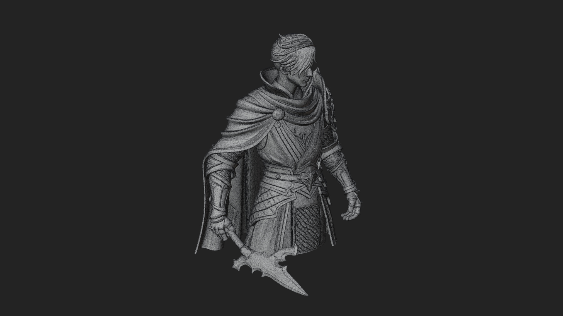 Blue Cape Knight Bust Design 3 3D Print Model 3D Model