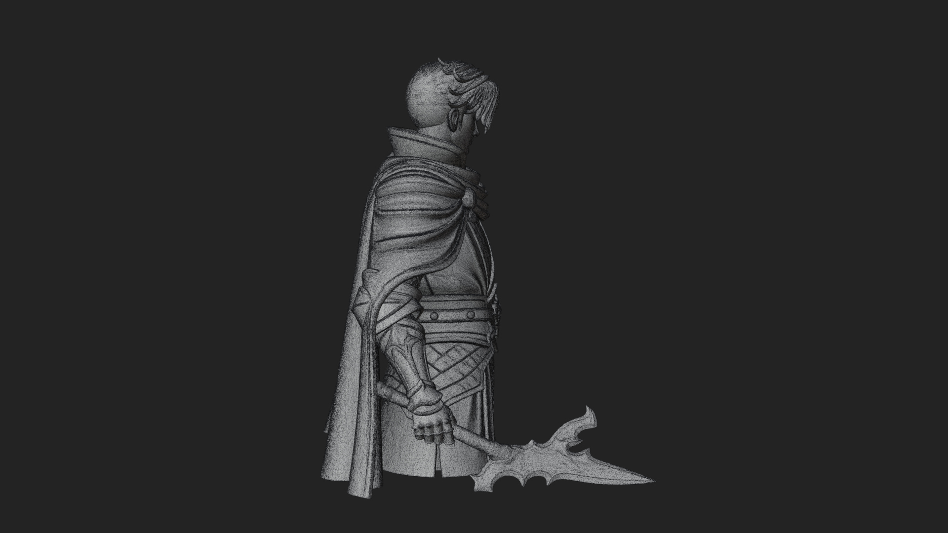 Blue Cape Knight Bust Design 3 3D Print Model 3D Model