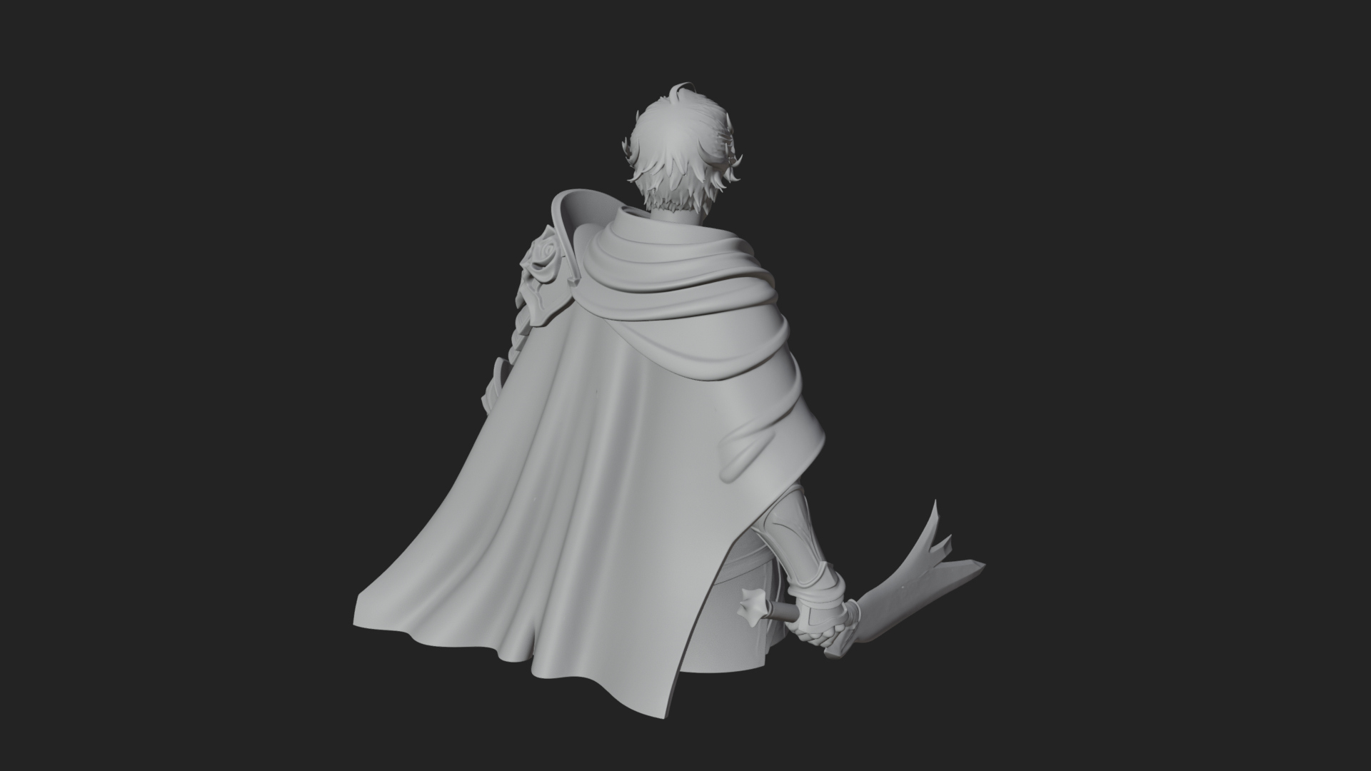 Blue Cape Knight Bust Design 4 3D Print Model 3D Model