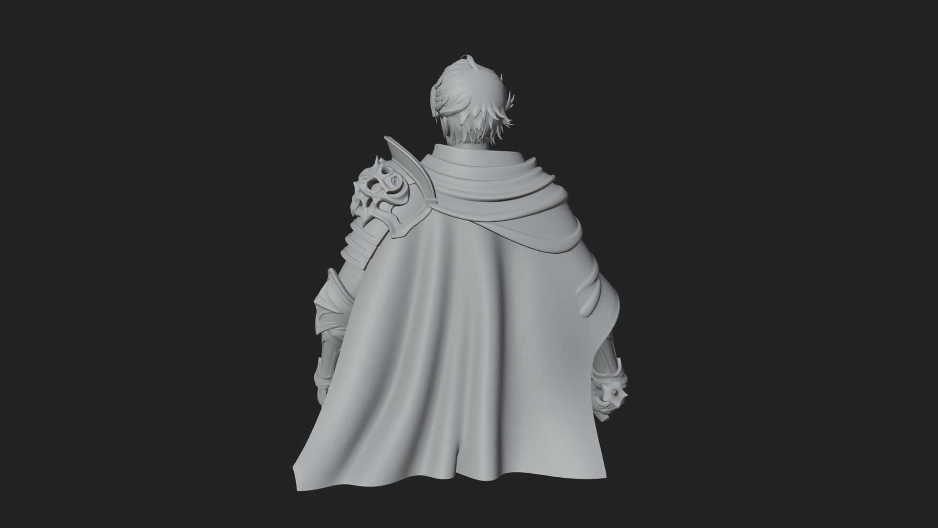 Blue Cape Knight Bust Design 4 3D Print Model 3D Model