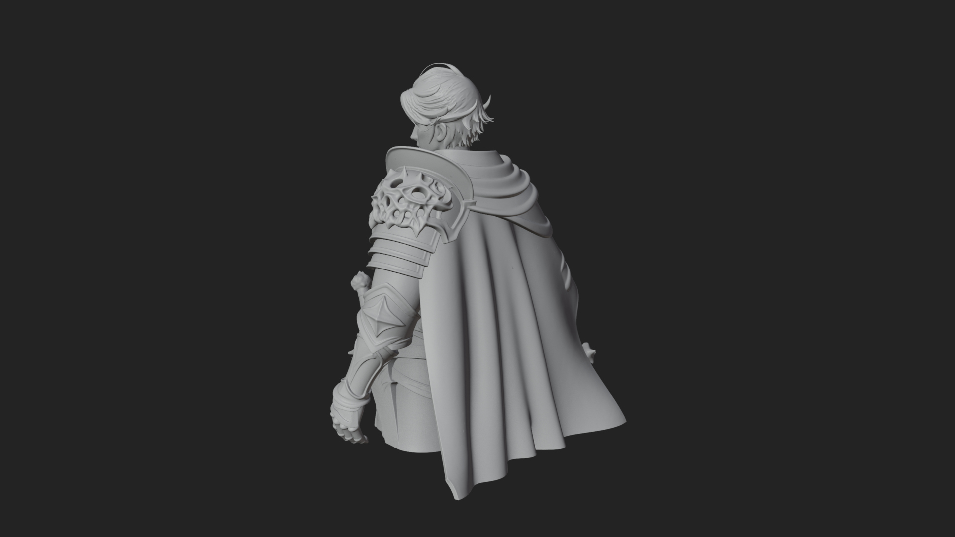 Blue Cape Knight Bust Design 4 3D Print Model 3D Model
