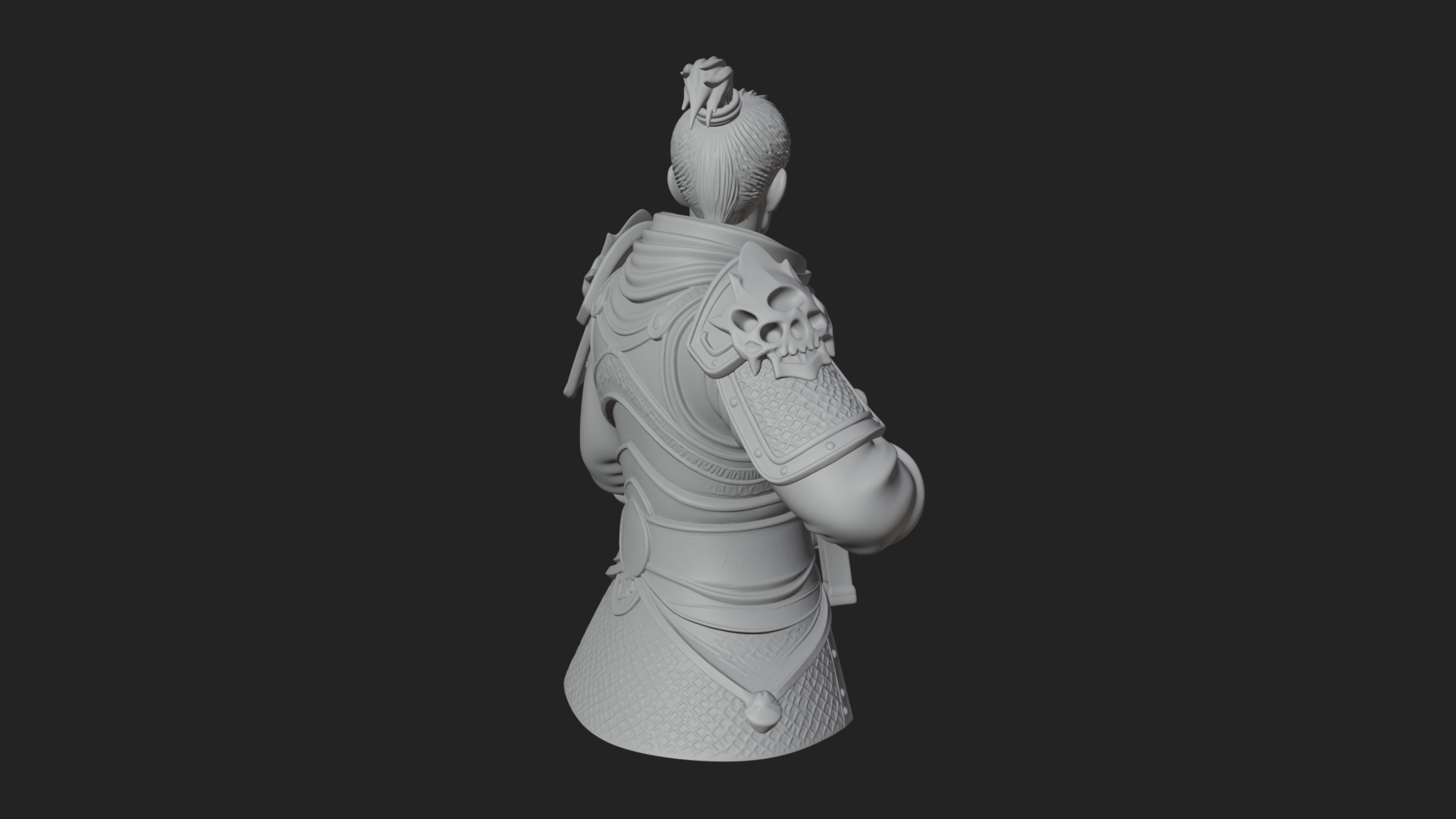 Blue Cloak Armored Scout Bust Design 1 3D Print Model 3D Model