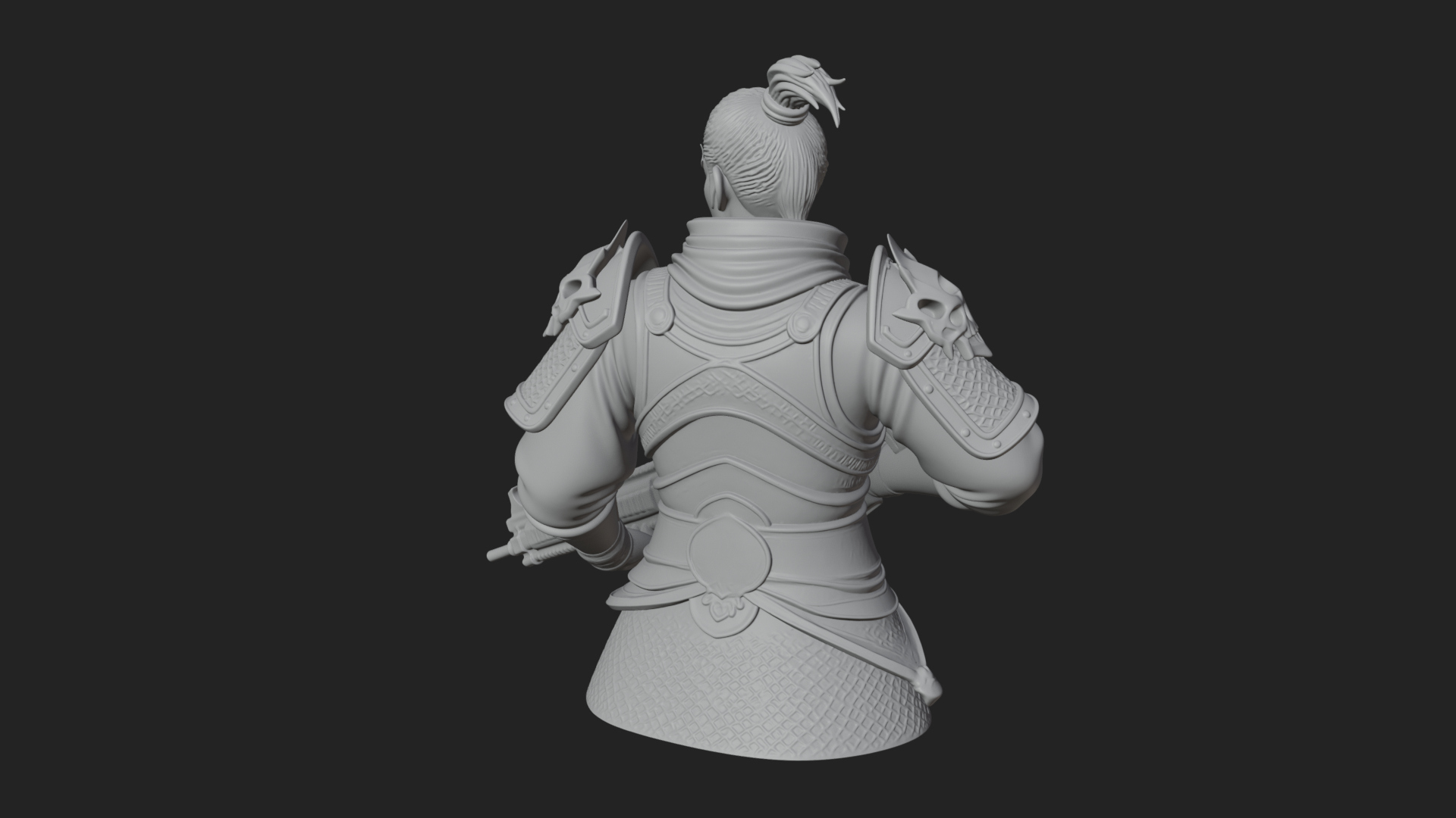Blue Cloak Armored Scout Bust Design 1 3D Print Model 3D Model
