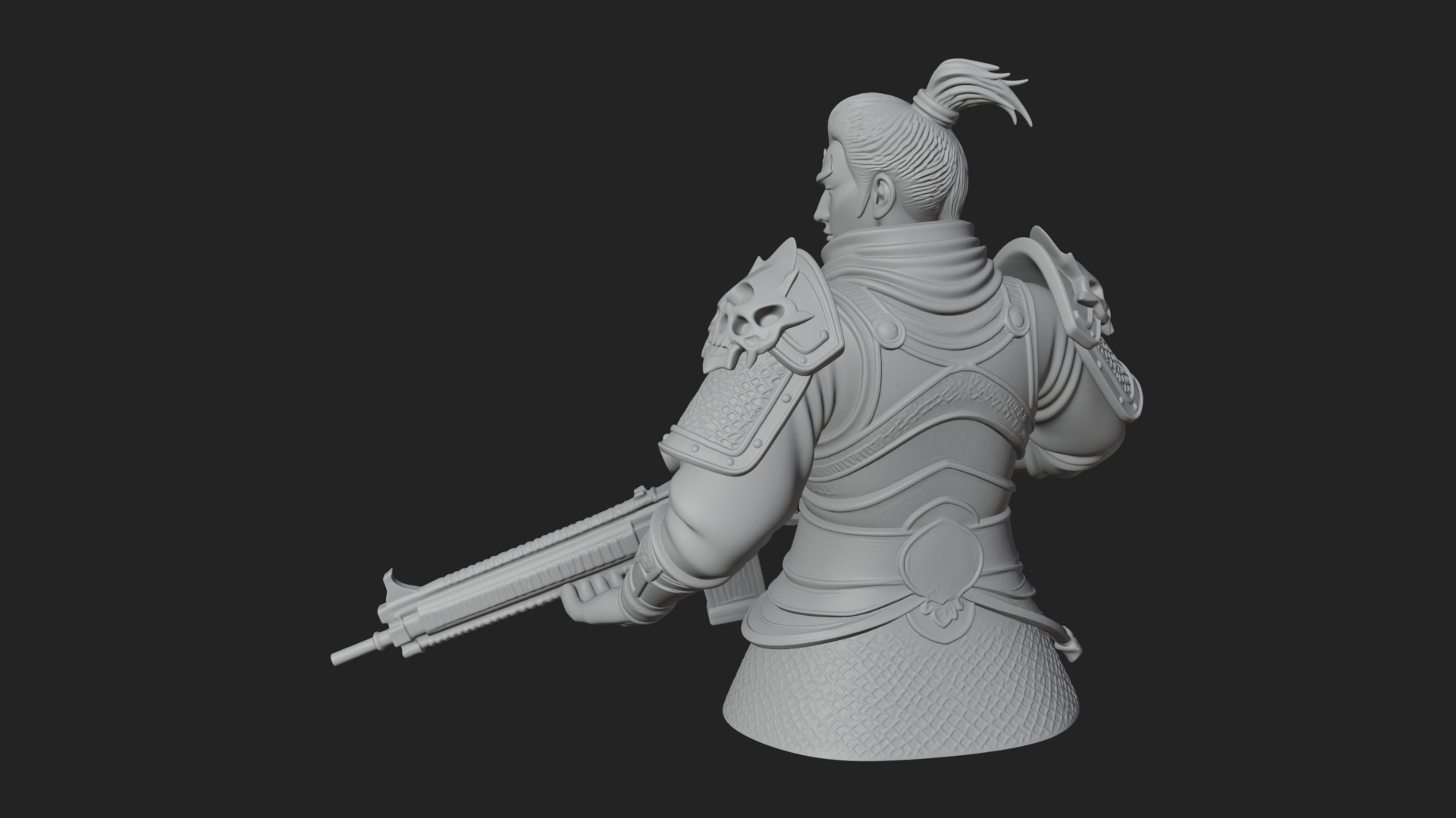 Blue Cloak Armored Scout Bust Design 1 3D Print Model 3D Model