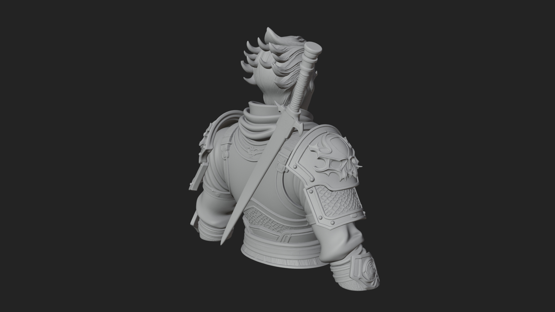 Blue Cloak Armored Scout Bust Design 2 3D Print Model 3D Model