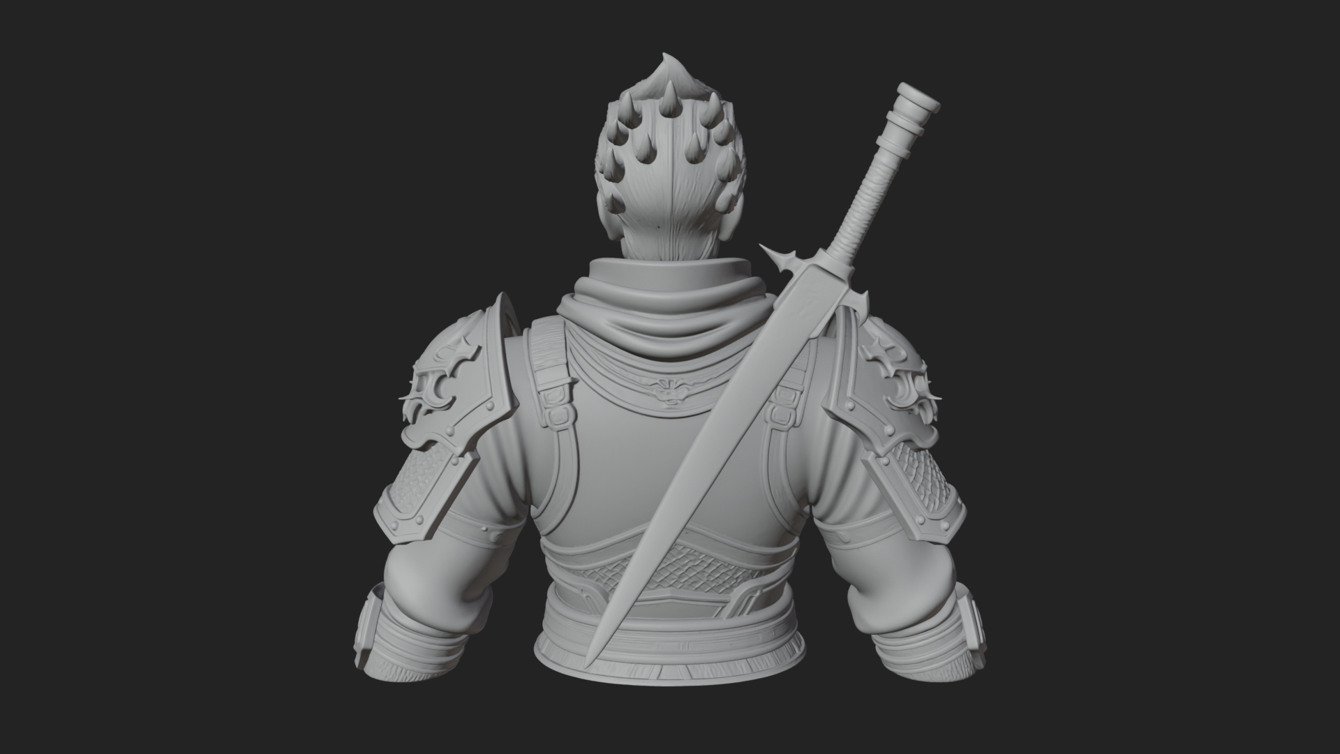 Blue Cloak Armored Scout Bust Design 2 3D Print Model 3D Model