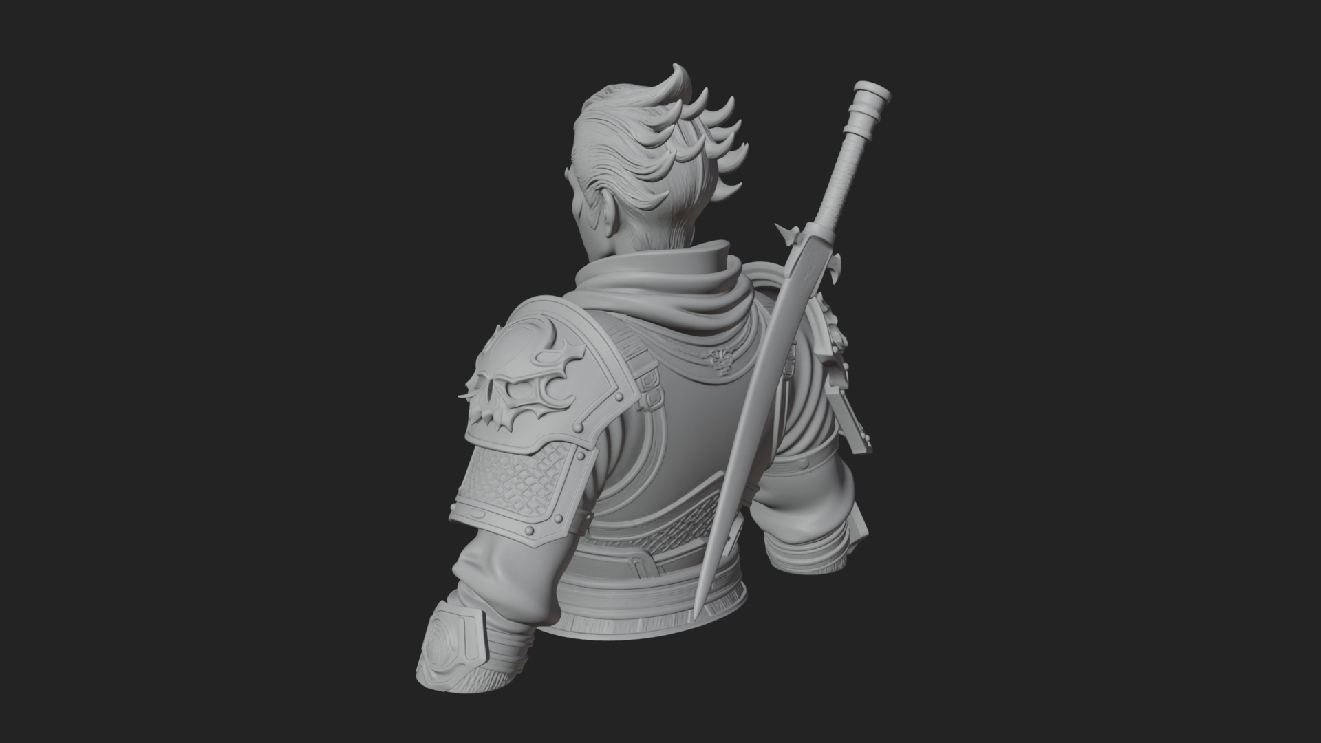 Blue Cloak Armored Scout Bust Design 2 3D Print Model 3D Model