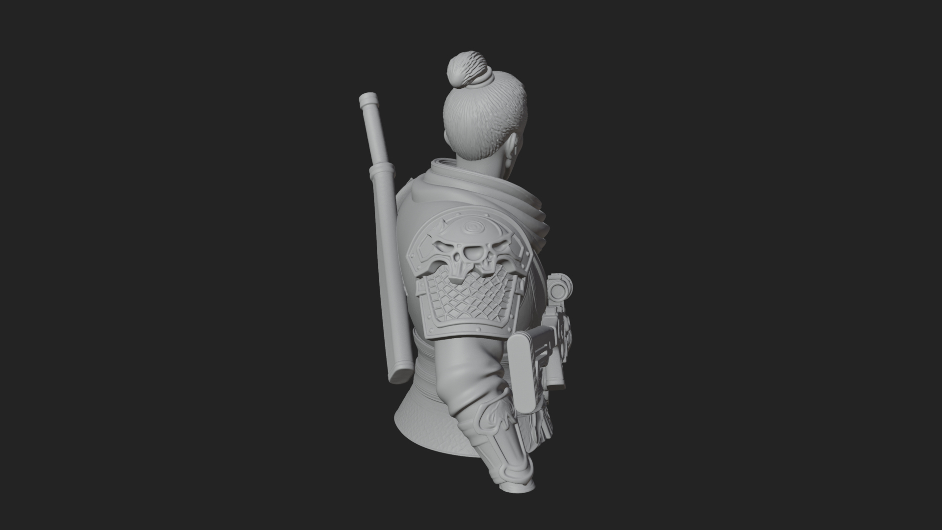 Blue Cloak Armored Scout Bust Design 3 3D Print Model 3D Model