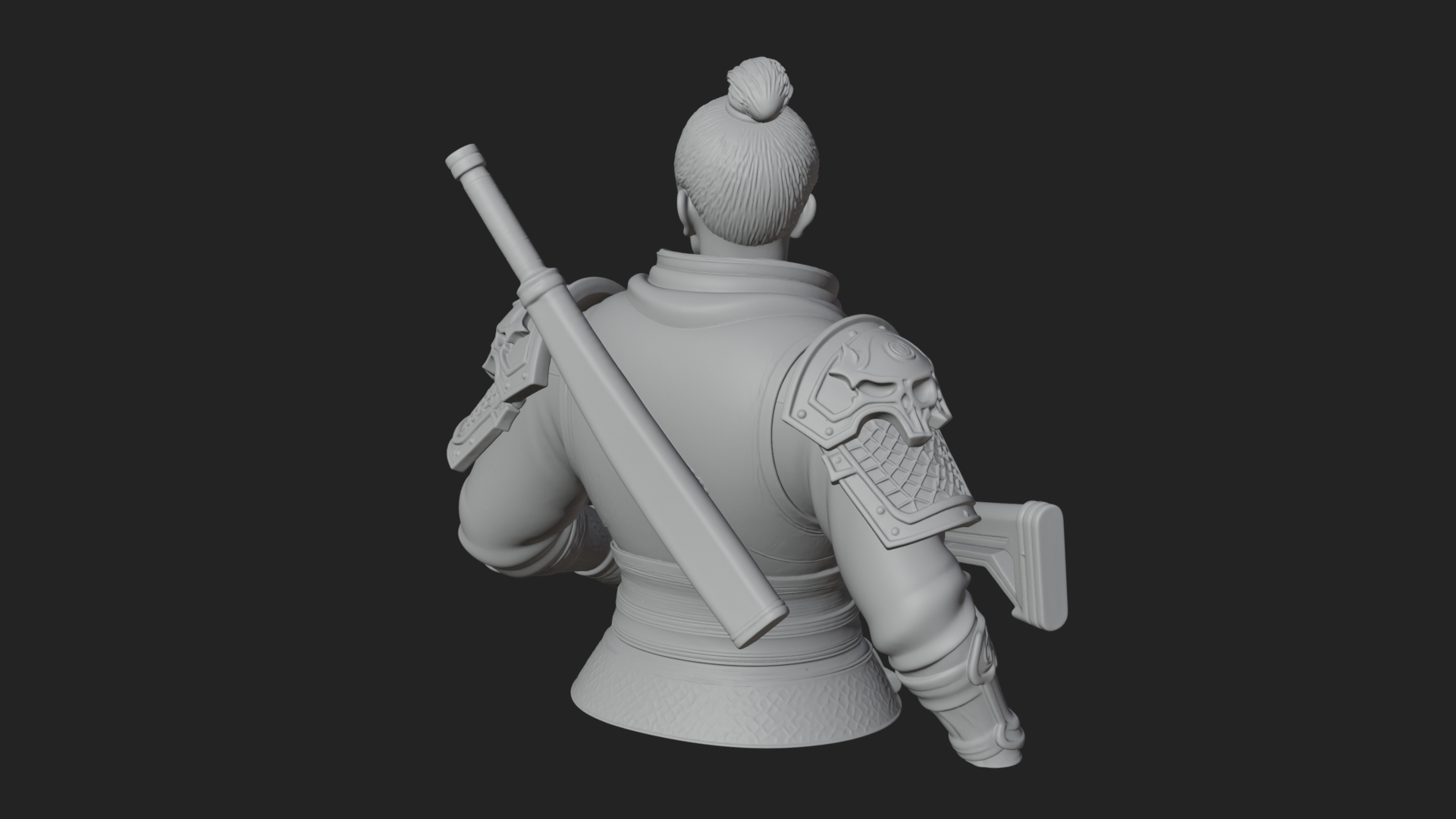 Blue Cloak Armored Scout Bust Design 3 3D Print Model 3D Model