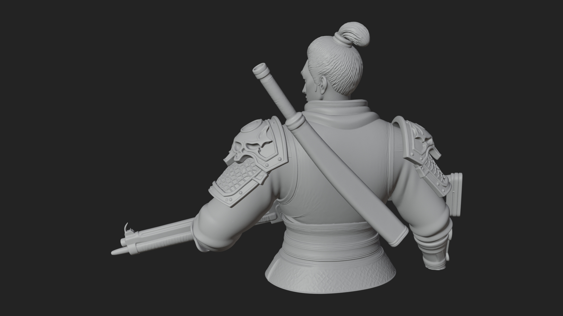 Blue Cloak Armored Scout Bust Design 3 3D Print Model 3D Model