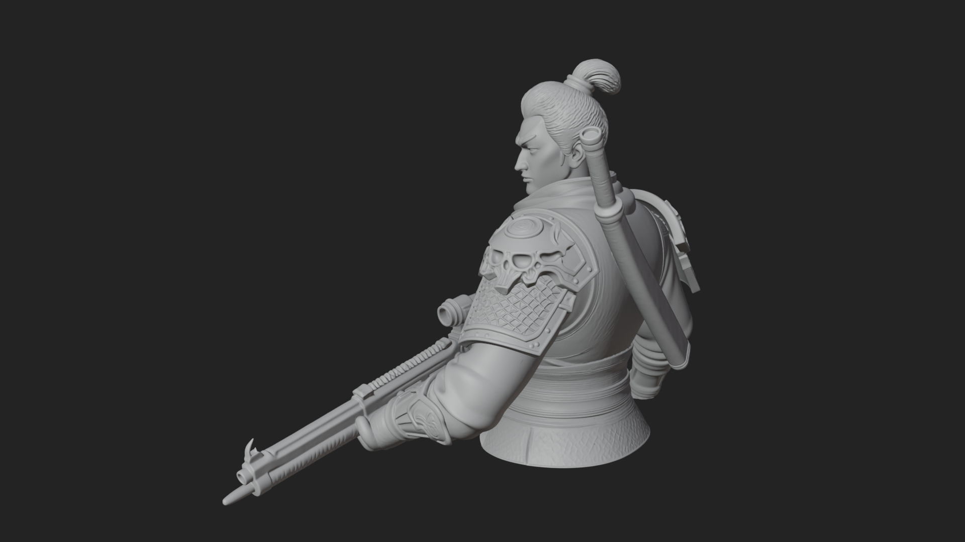 Blue Cloak Armored Scout Bust Design 3 3D Print Model 3D Model