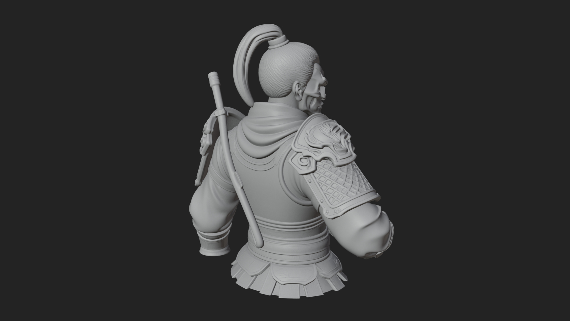 Blue Cloak Armored Scout Bust Design 4 3D Print Model 3D Model