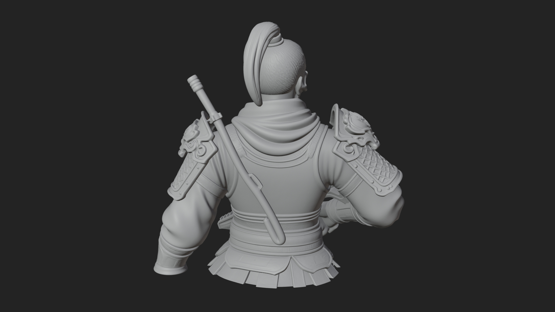 Blue Cloak Armored Scout Bust Design 4 3D Print Model 3D Model