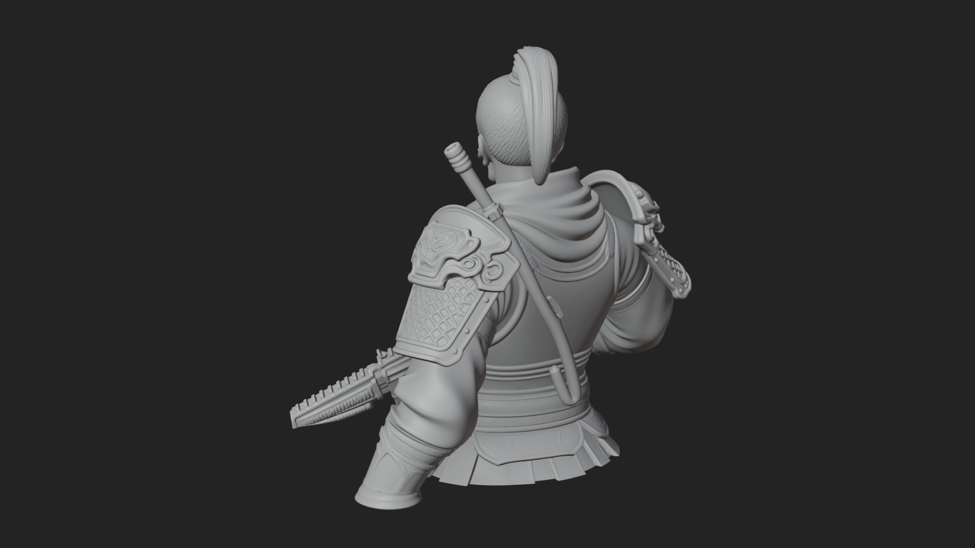 Blue Cloak Armored Scout Bust Design 4 3D Print Model 3D Model