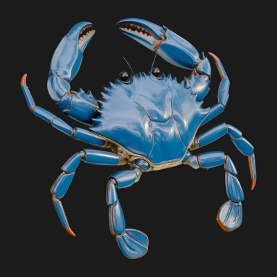 Blue Crab Statue Design 4 3D Print Model