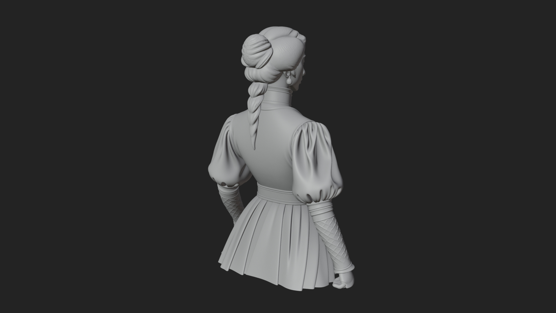 Blue Qipao Lady Bust Design 1 3D Print Model 3D Model