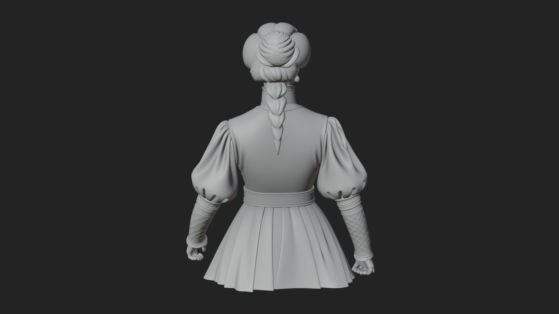 Blue Qipao Lady Bust Design 1 3D Print Model 3D Model