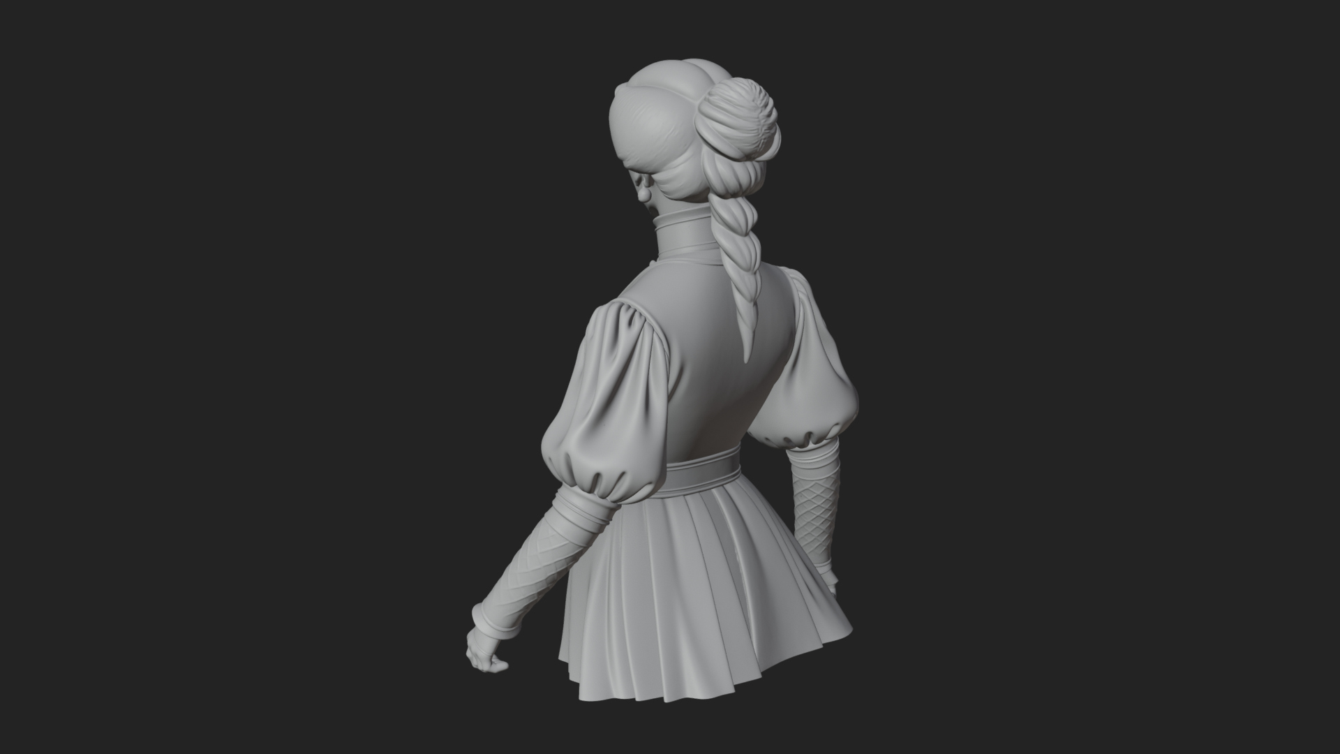 Blue Qipao Lady Bust Design 1 3D Print Model 3D Model