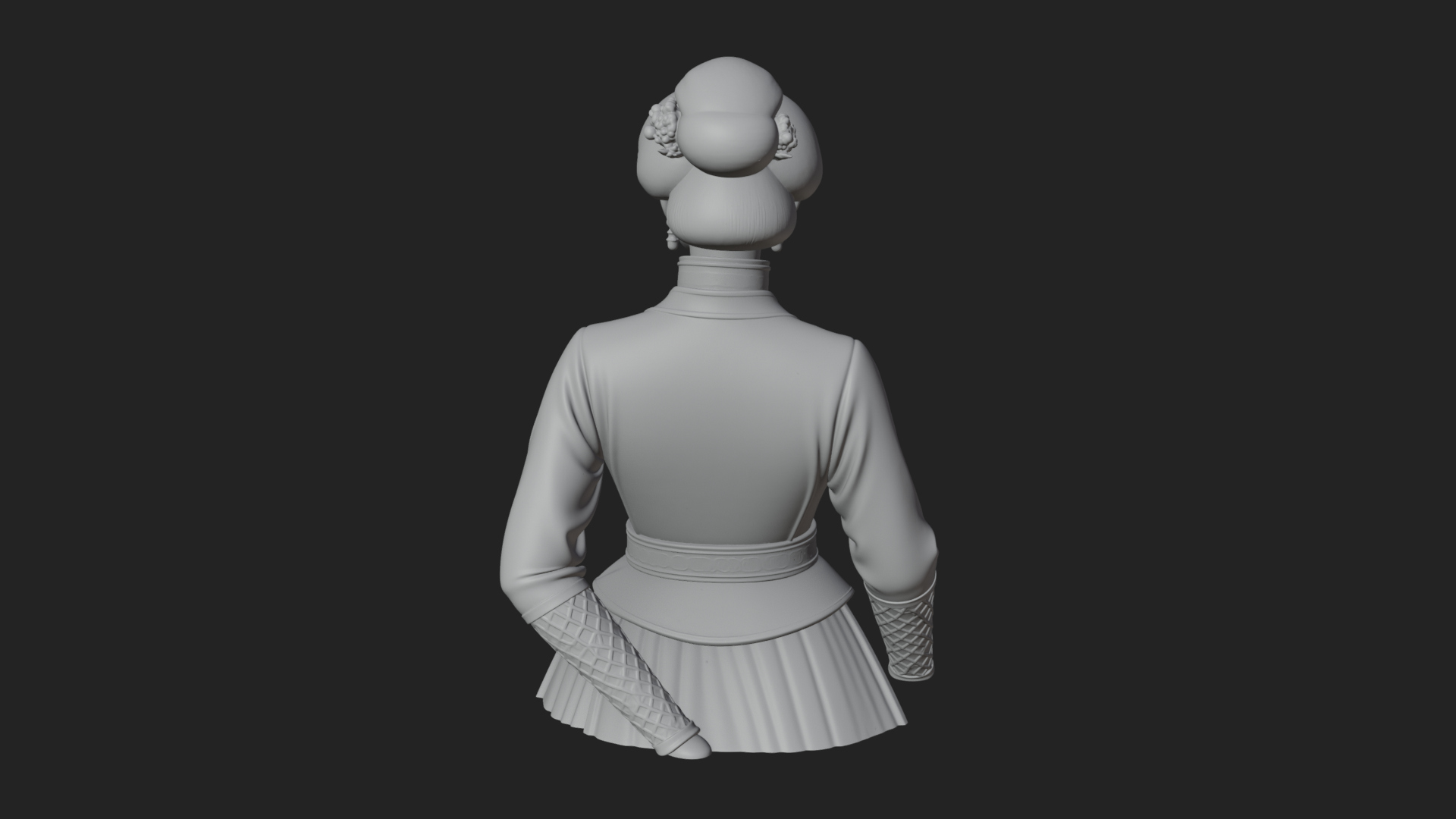 Blue Qipao Lady Bust Design 2 3D Print Model 3D Model