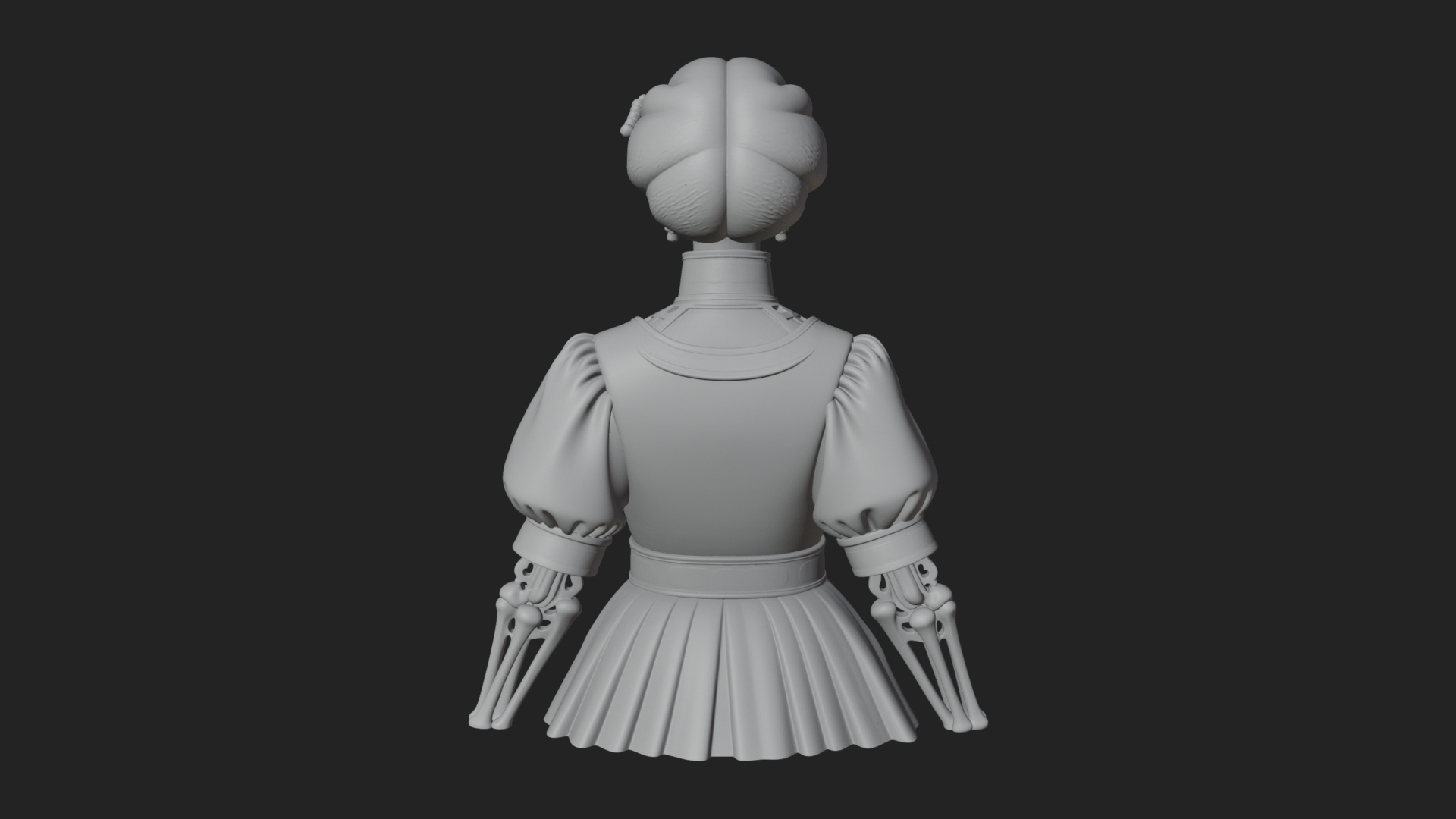 Blue Qipao Lady Bust Design 3 3D Print Model 3D Model