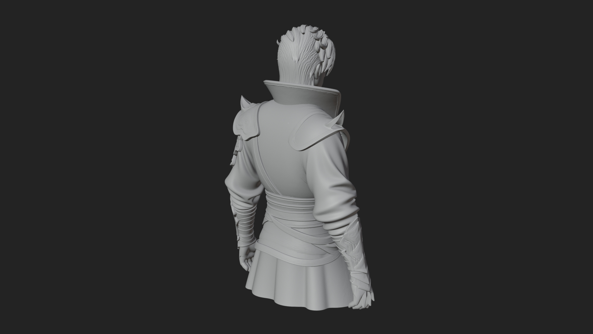 Blue Robe Swordsman Statue Design 2 3D Print Model 3D Model