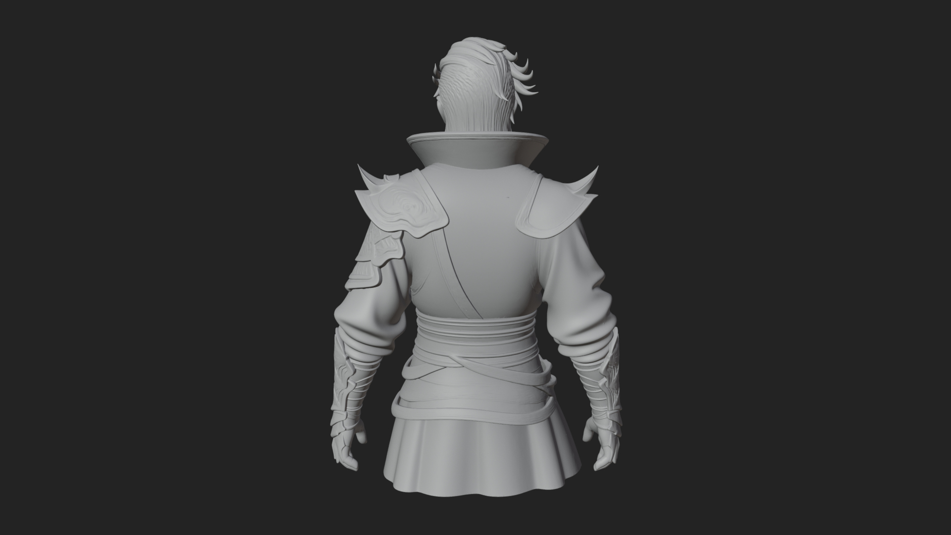 Blue Robe Swordsman Statue Design 2 3D Print Model 3D Model