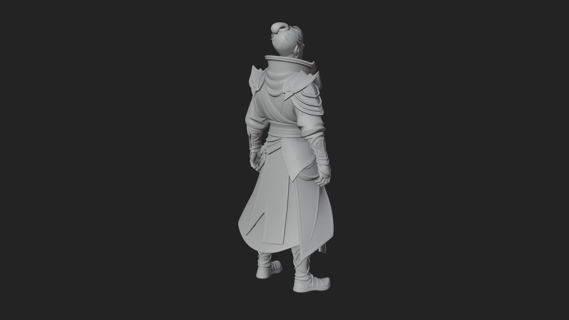 Blue Robe Swordsman Statue Design 3 3D Print Model 3D Model
